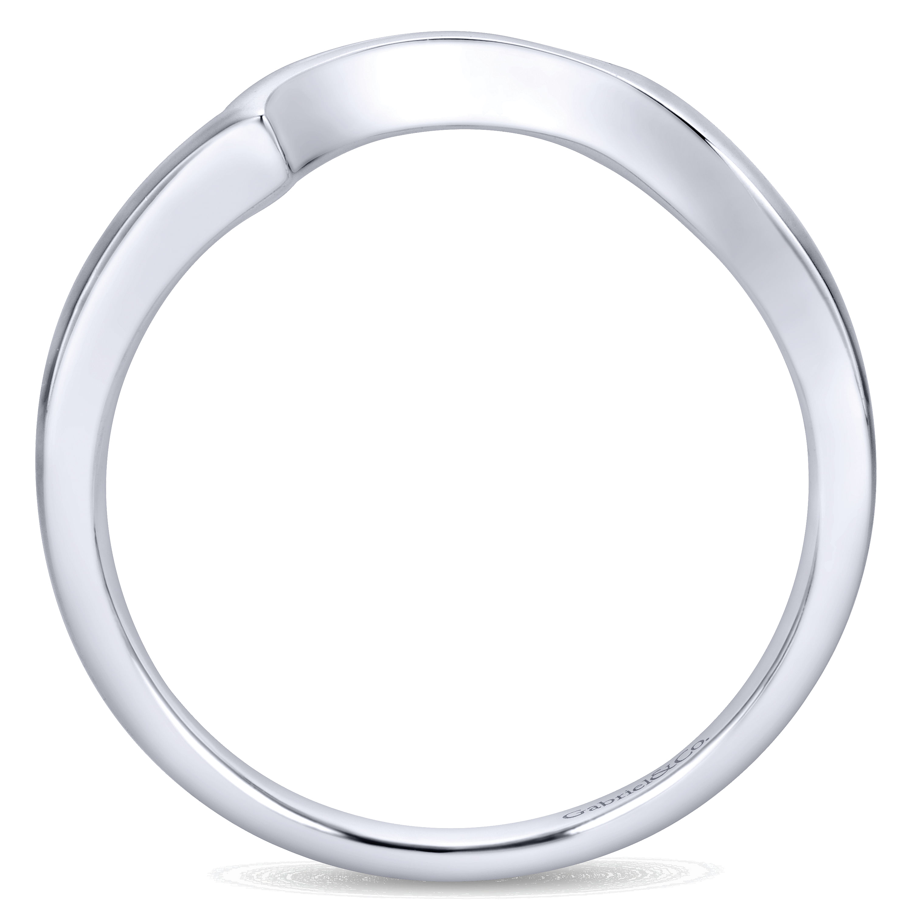 14k White Gold Diamond Curved Wedding Band angle 2 14k White Gold Diamond Curved Wedding Band angle 2