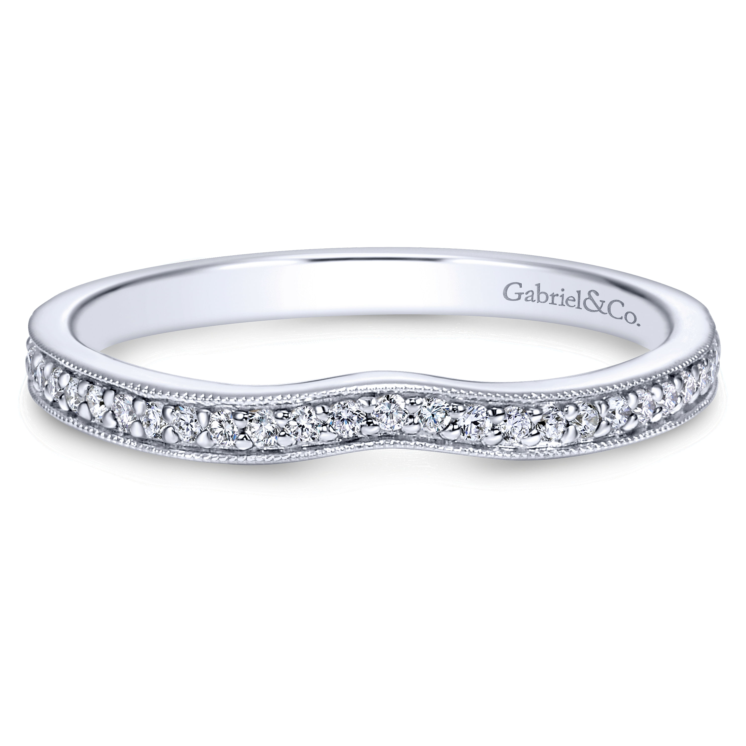 14k White Gold Diamond Curved 14k White Gold Diamond Curved