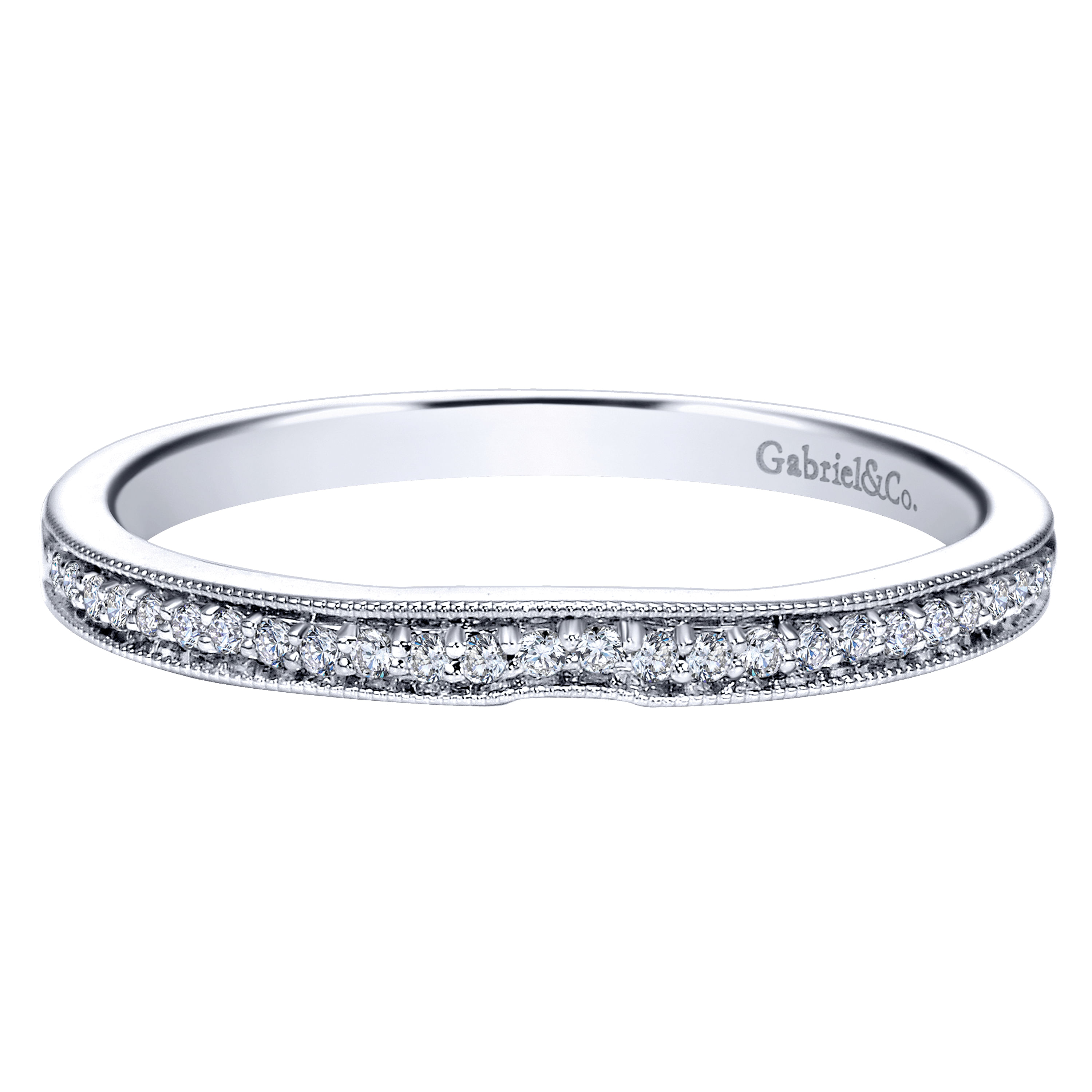 14k White Gold Diamond Curved 14k White Gold Diamond Curved