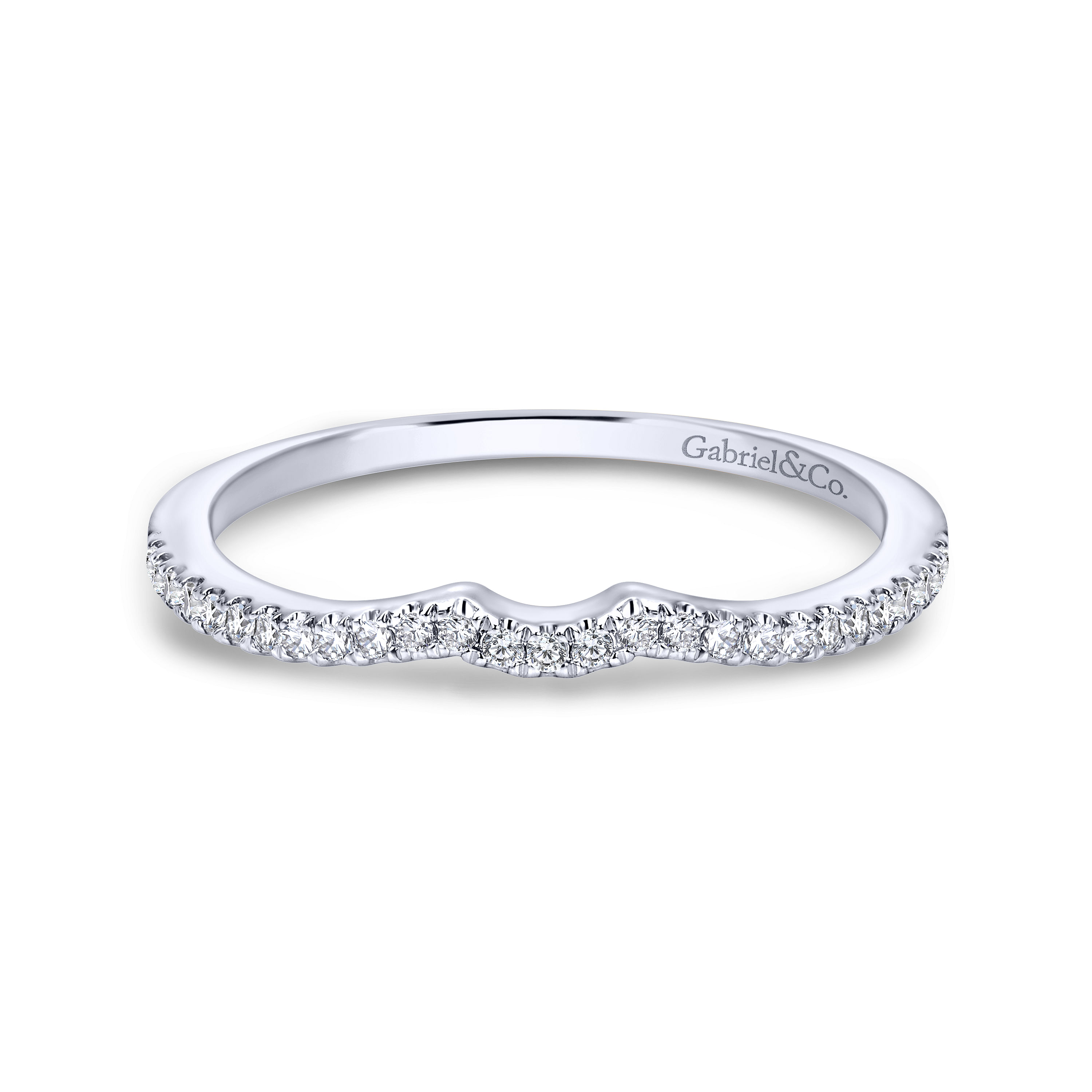 14k White Gold Diamond Curved 14k White Gold Diamond Curved