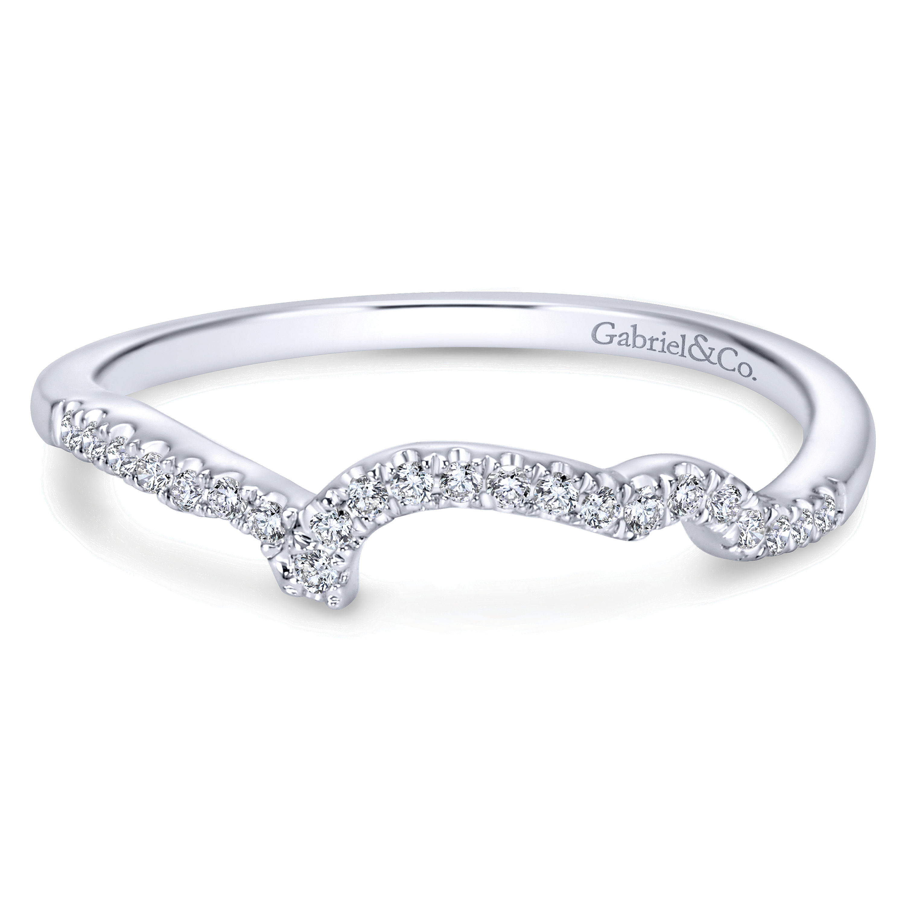 14k White Gold Diamond Curved 14k White Gold Diamond Curved