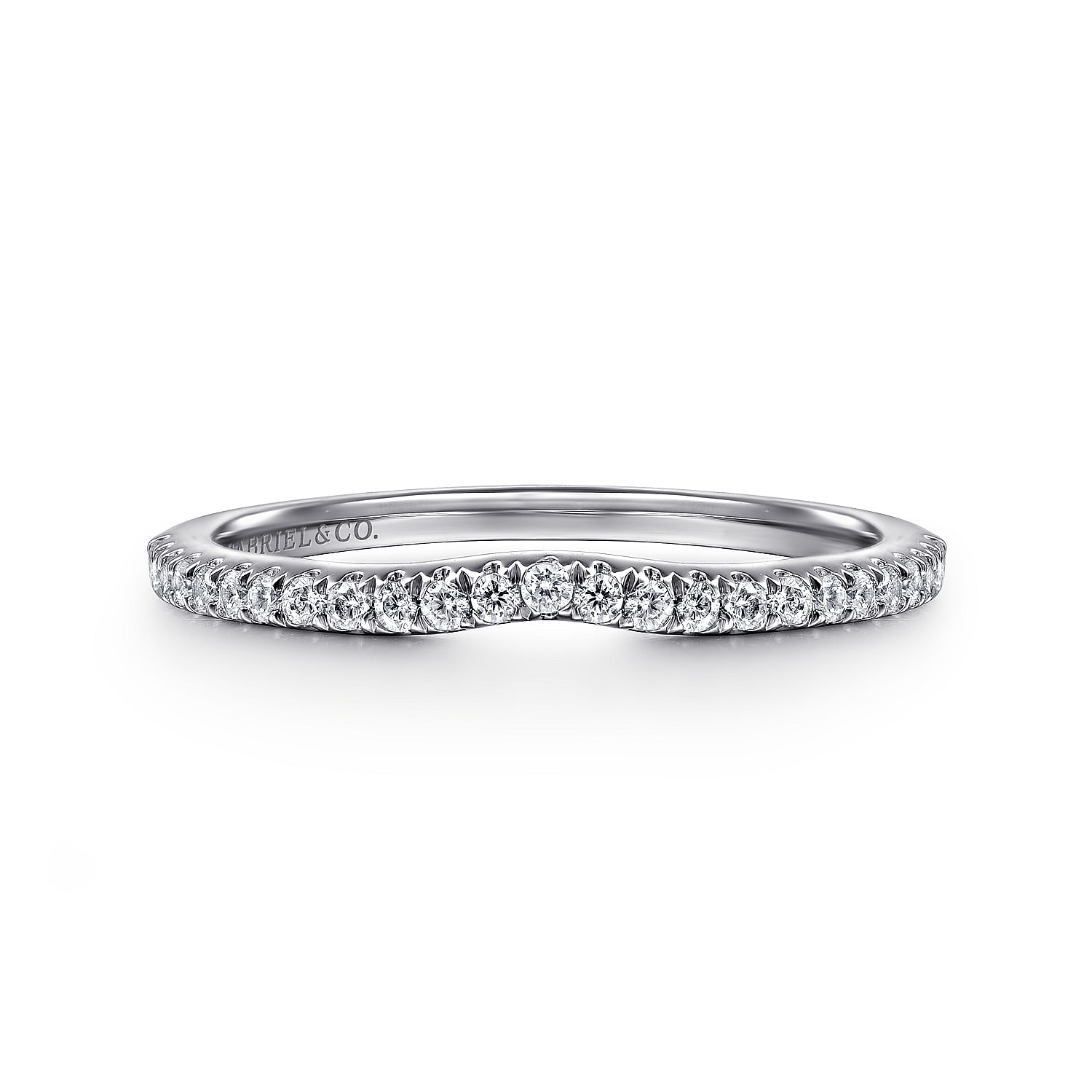 14k White Gold Diamond Curved 14k White Gold Diamond Curved