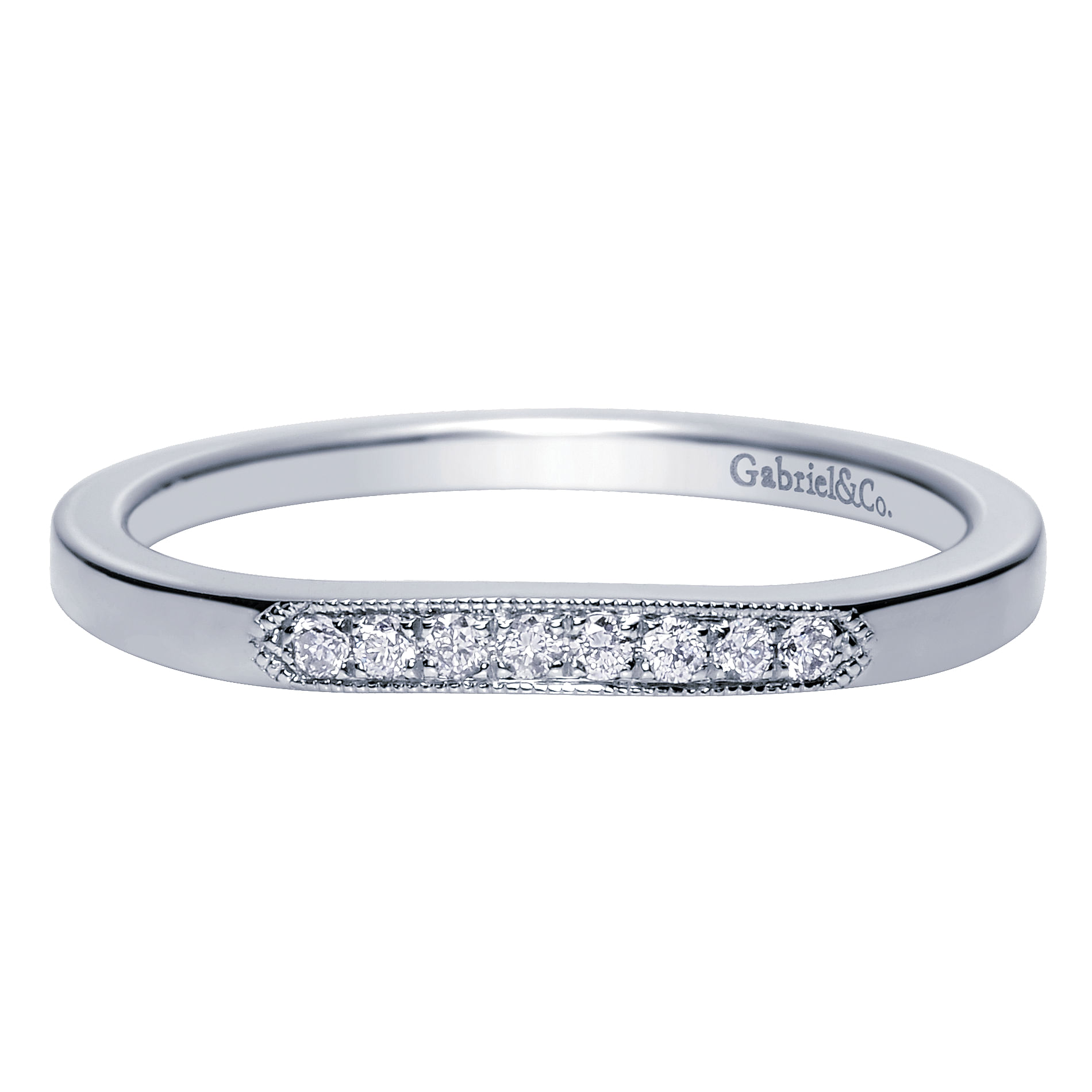 14k White Gold Diamond Curved 14k White Gold Diamond Curved