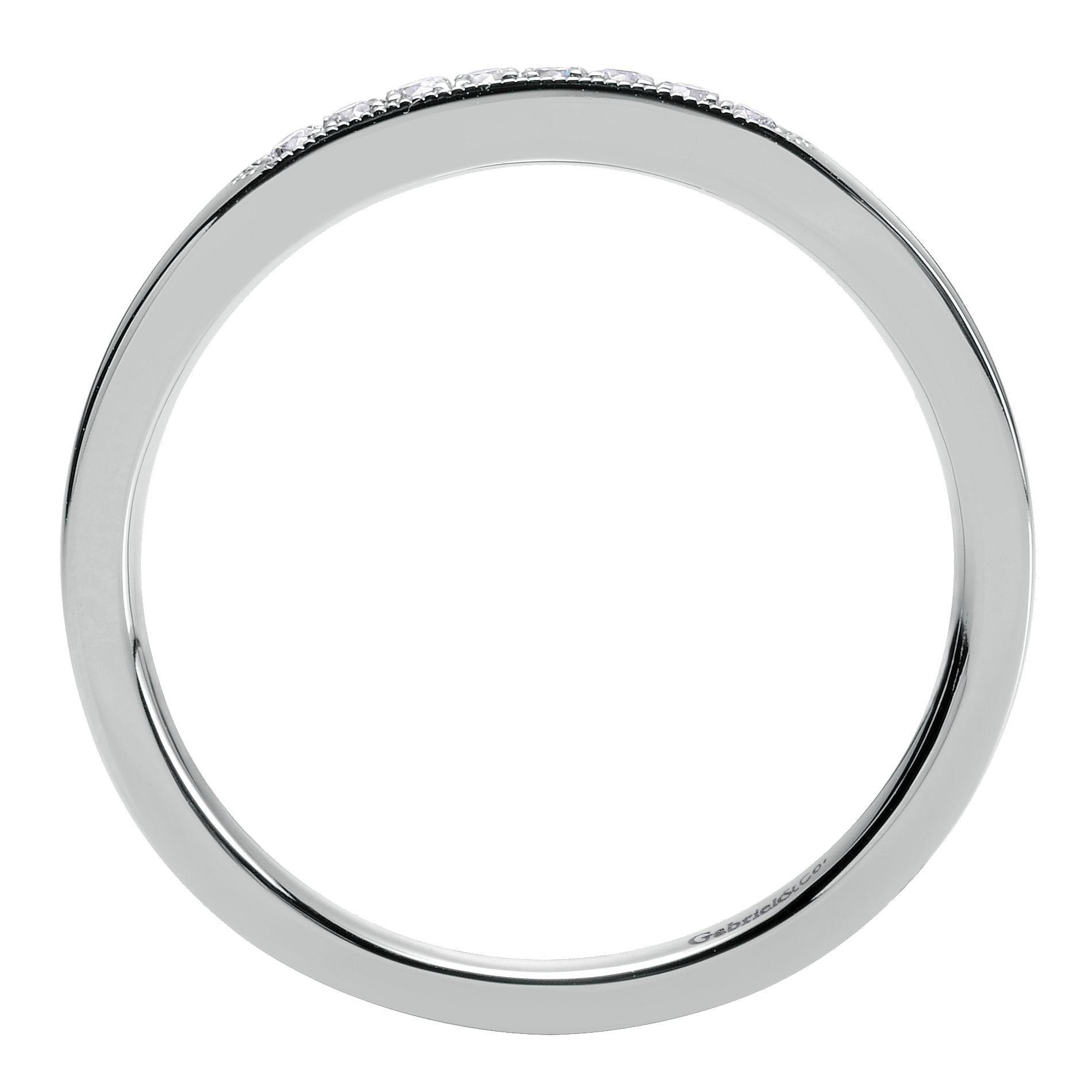 14k White Gold Diamond Curved Wedding Band angle 2 14k White Gold Diamond Curved Wedding Band angle 2