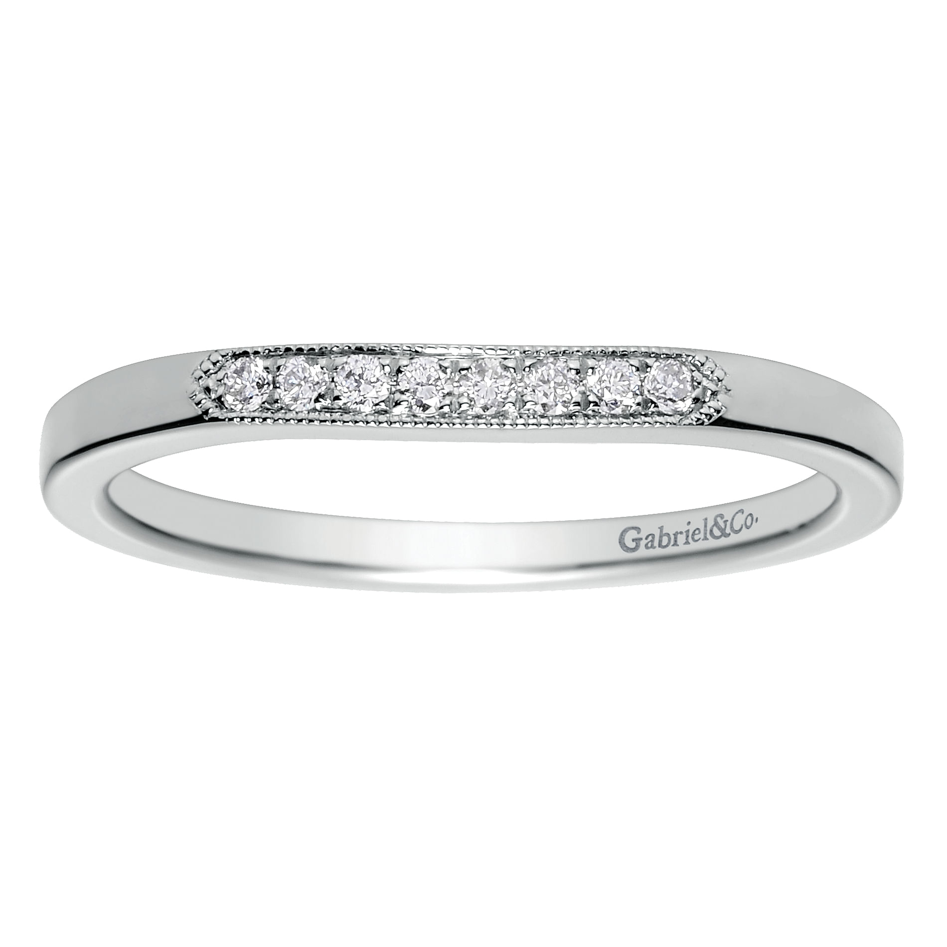 14k White Gold Diamond Curved Wedding Band angle 5 14k White Gold Diamond Curved Wedding Band angle 5