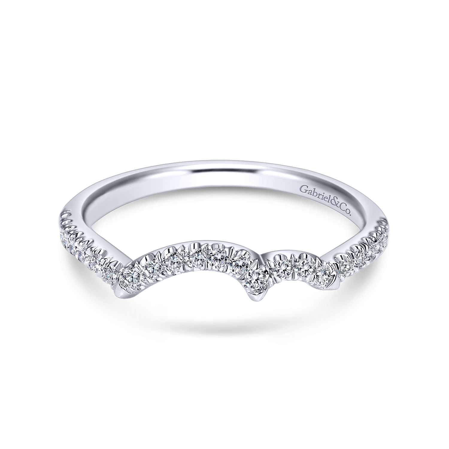 14k White Gold Diamond Curved 14k White Gold Diamond Curved