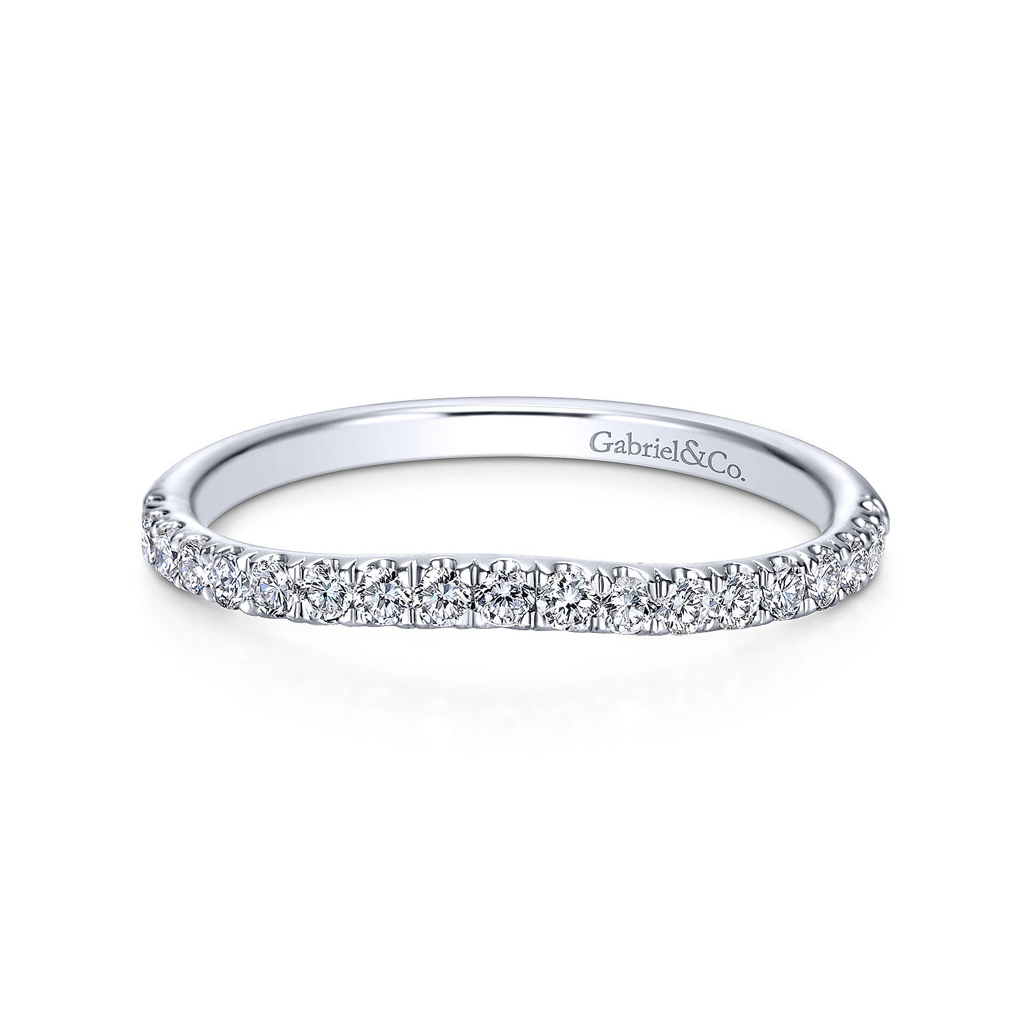14k White Gold Diamond Curved 14k White Gold Diamond Curved