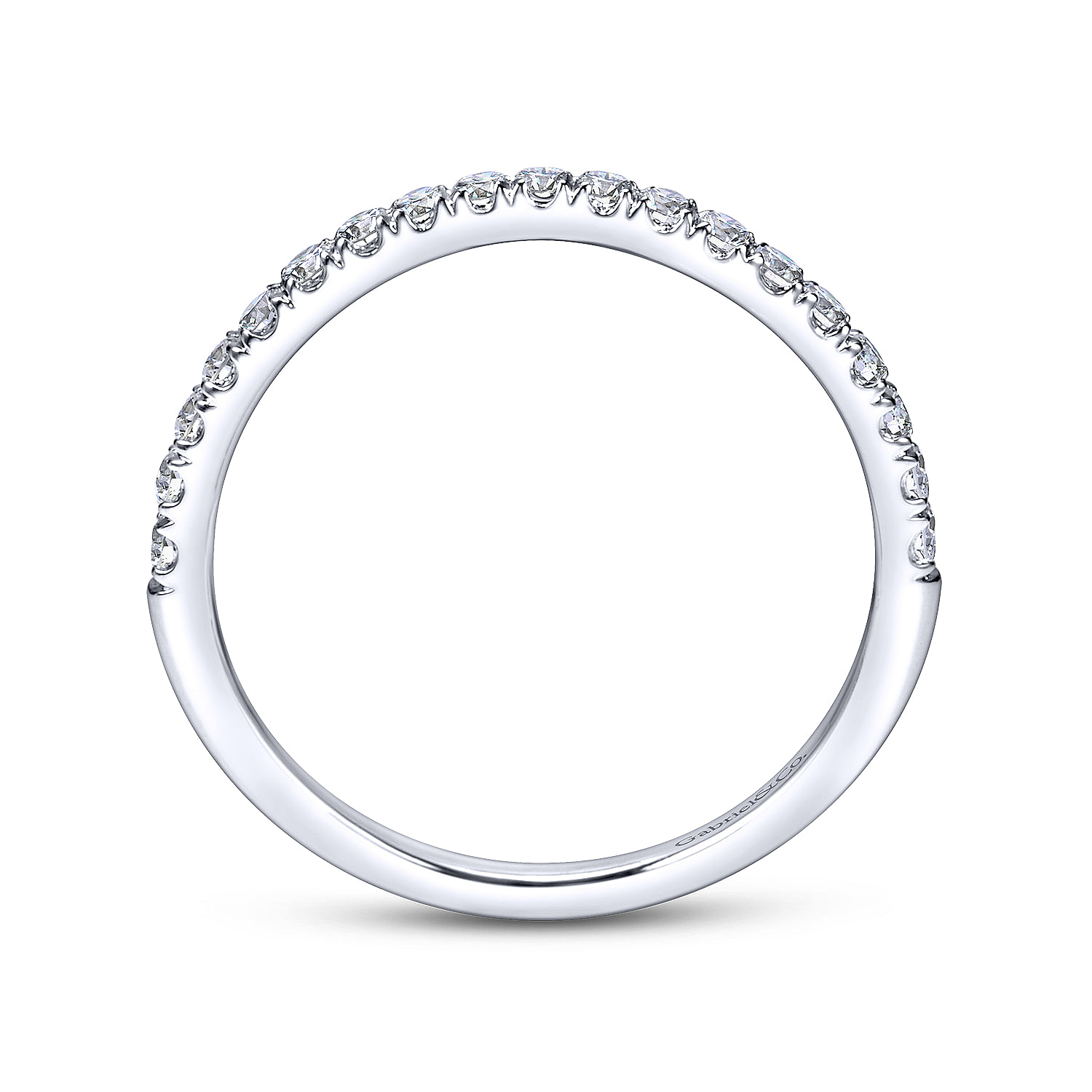 14k White Gold Diamond Curved Wedding Band angle 2 14k White Gold Diamond Curved Wedding Band angle 2