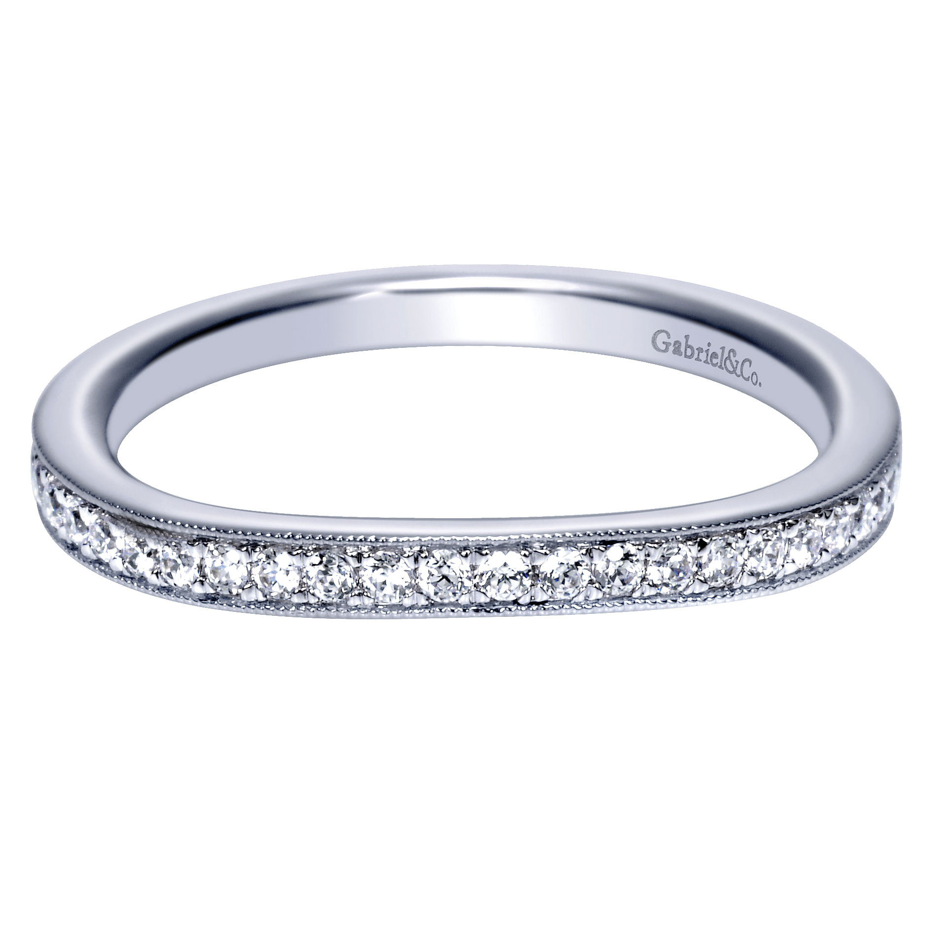 14k White Gold Diamond Curved 14k White Gold Diamond Curved