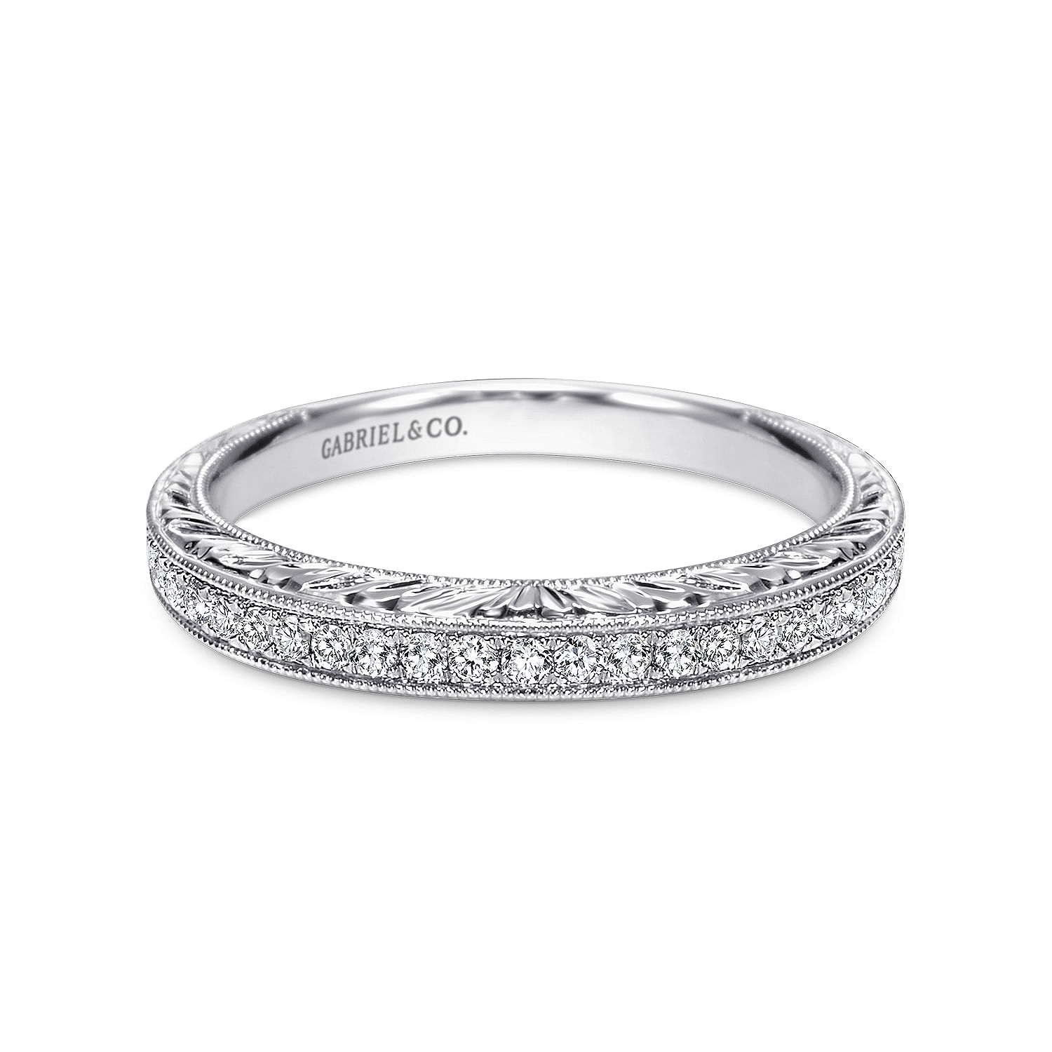 14k White Gold Diamond Curved 14k White Gold Diamond Curved