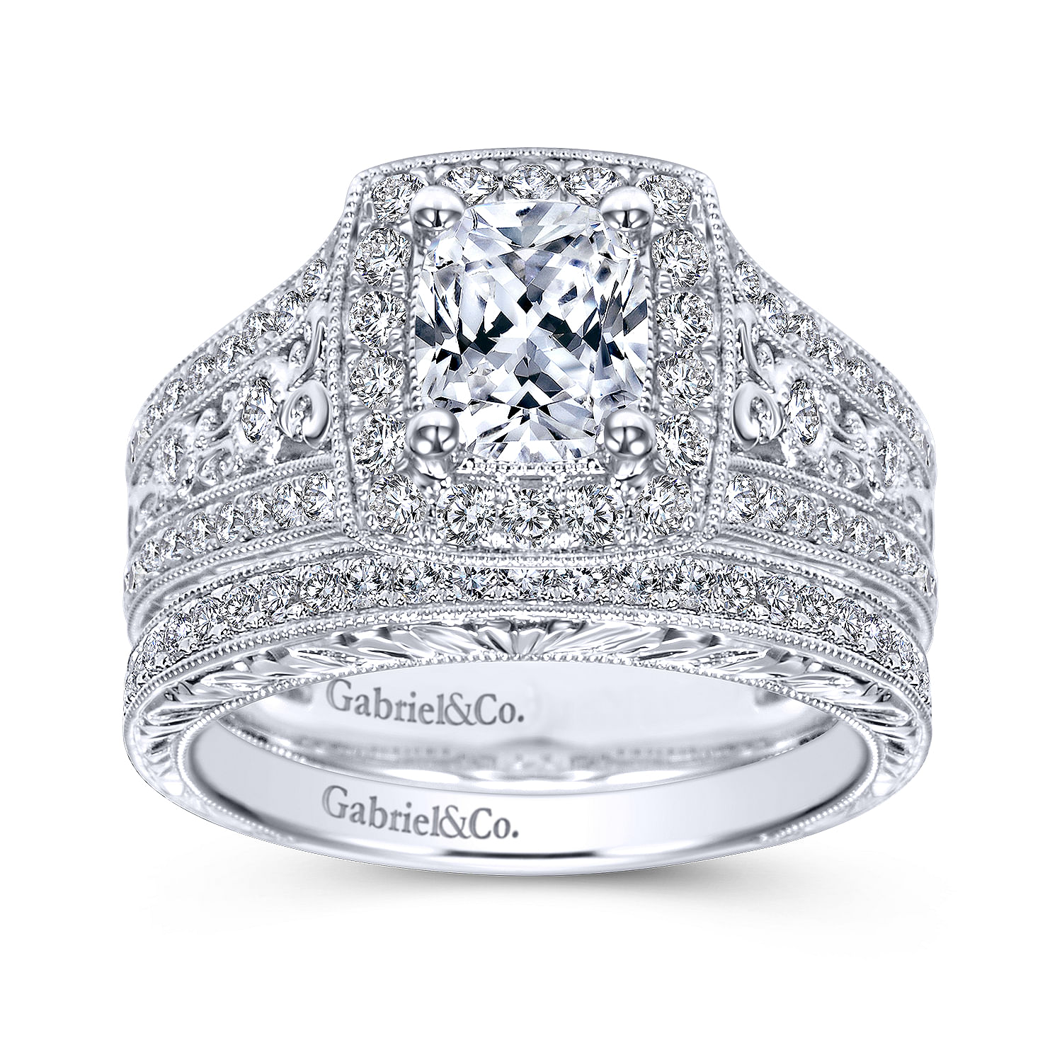 14k White Gold Diamond Curved Wedding Band angle 4 14k White Gold Diamond Curved Wedding Band angle 4