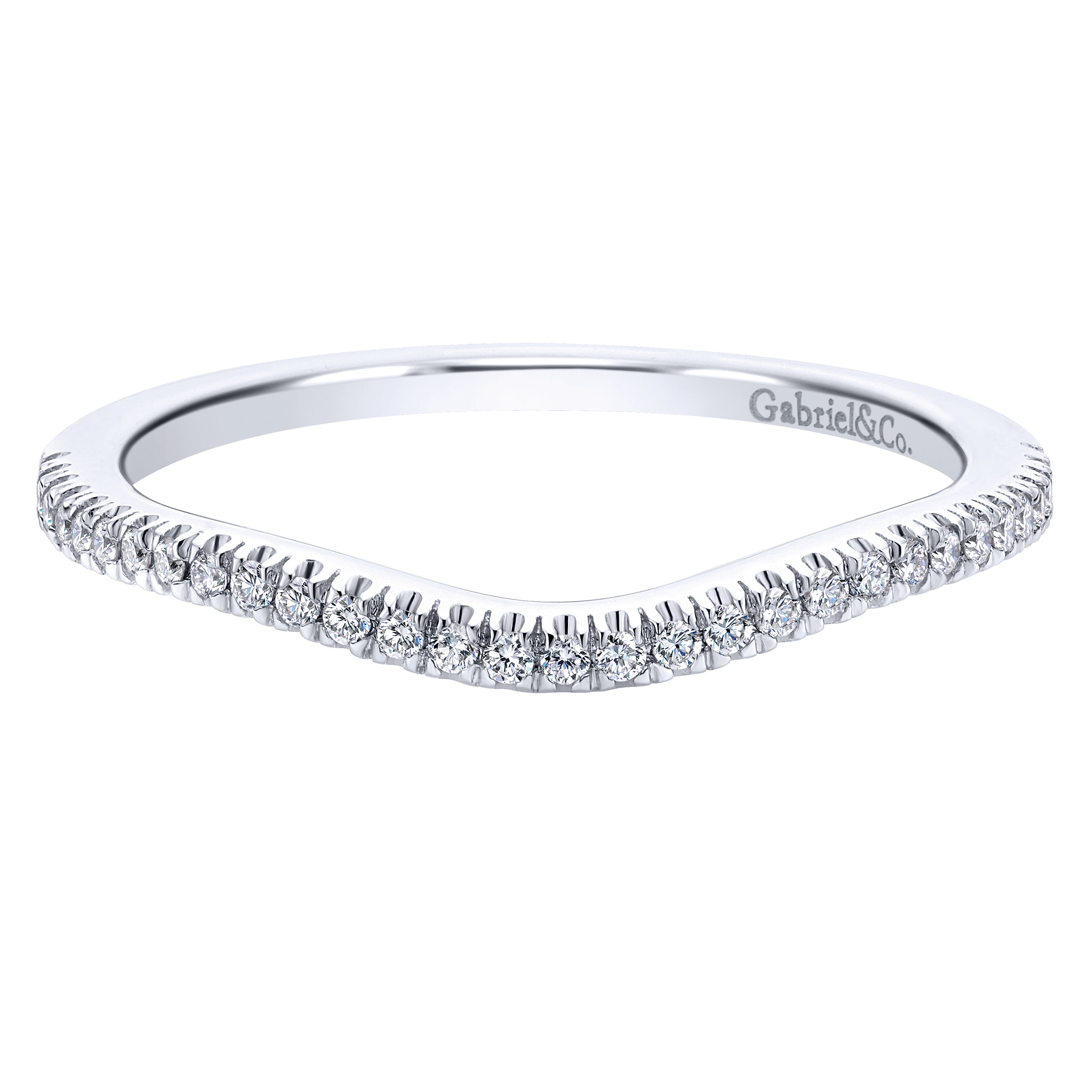 14k White Gold Diamond Curved 14k White Gold Diamond Curved
