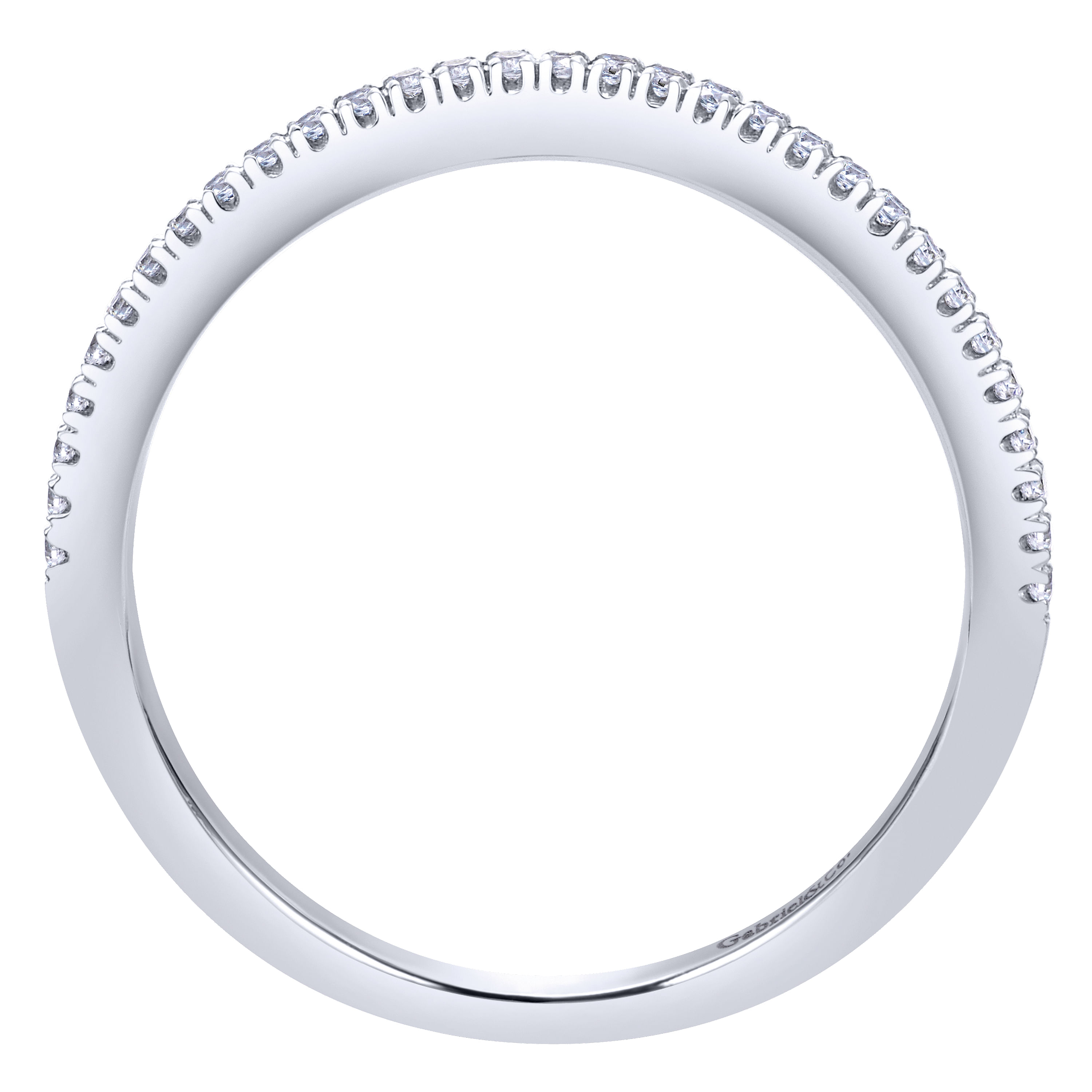 14k White Gold Diamond Curved Wedding Band angle 2 14k White Gold Diamond Curved Wedding Band angle 2