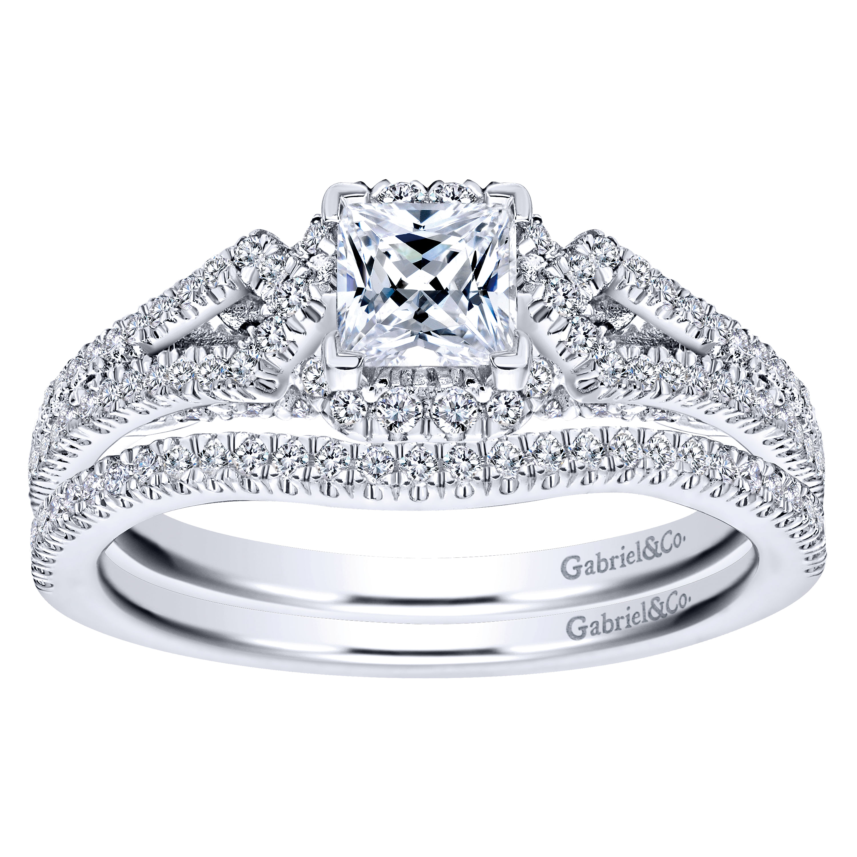 14k White Gold Diamond Curved Wedding Band angle 4 14k White Gold Diamond Curved Wedding Band angle 4