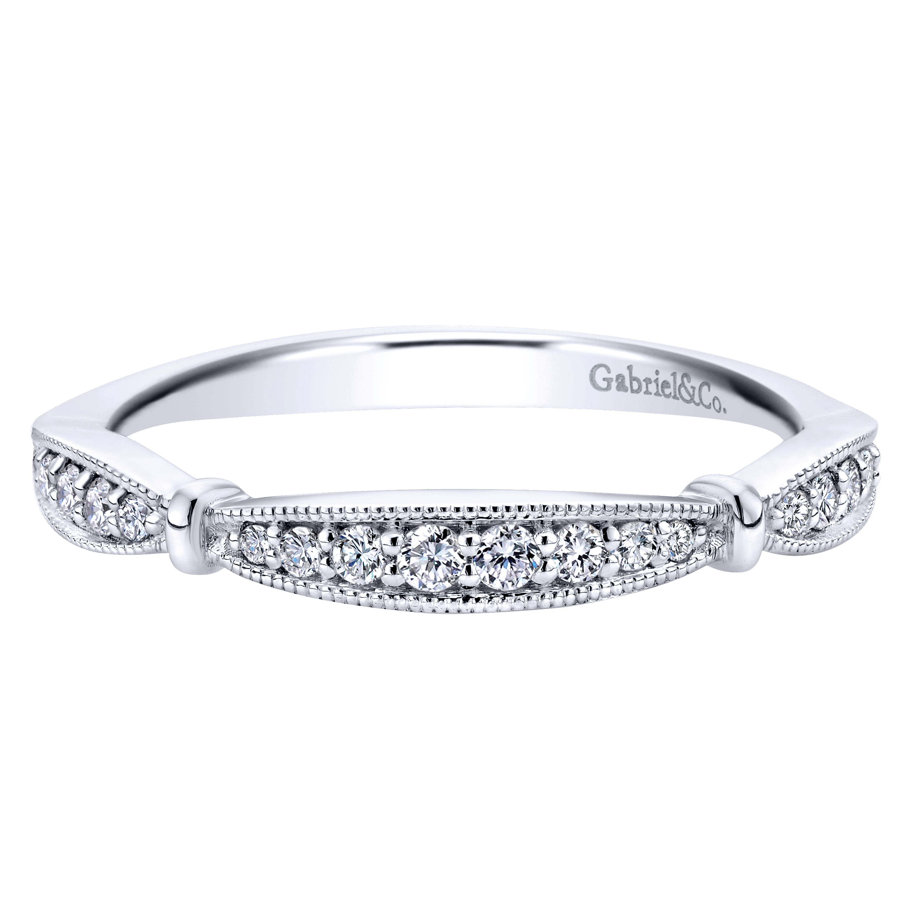 14k White Gold Diamond Curved 14k White Gold Diamond Curved