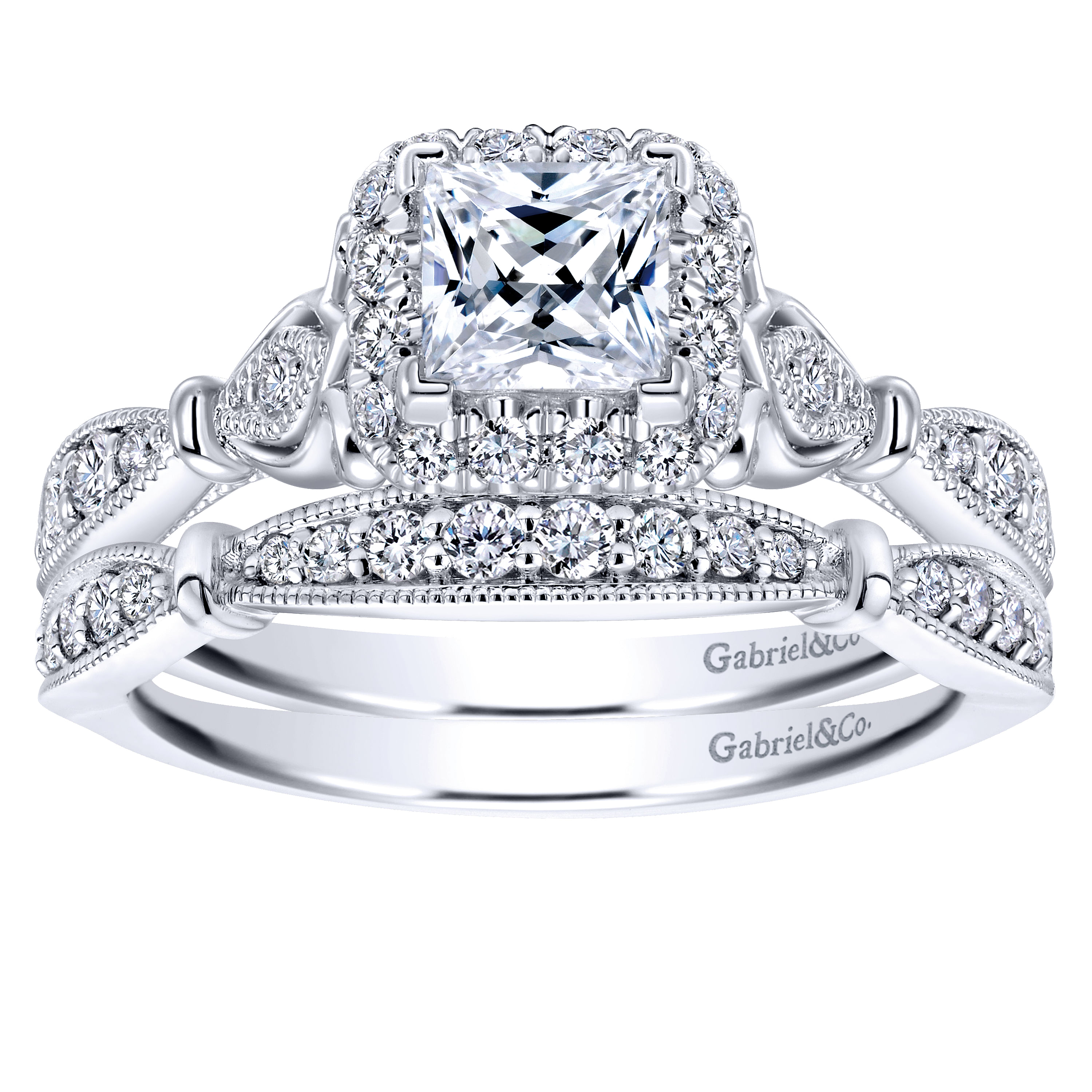 14k White Gold Diamond Curved Wedding Band angle 4 14k White Gold Diamond Curved Wedding Band angle 4