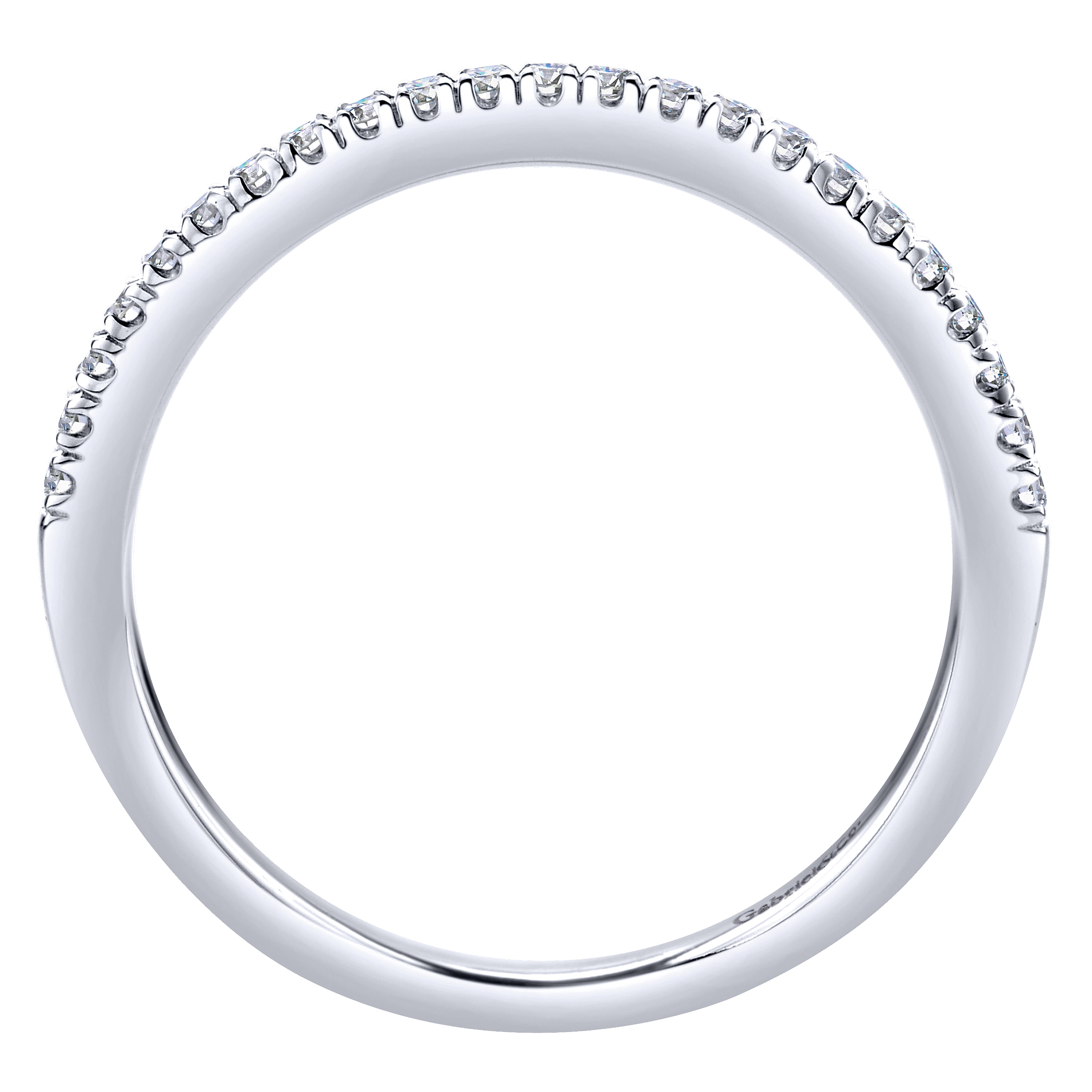 14k White Gold Diamond Curved Wedding Band angle 2 14k White Gold Diamond Curved Wedding Band angle 2