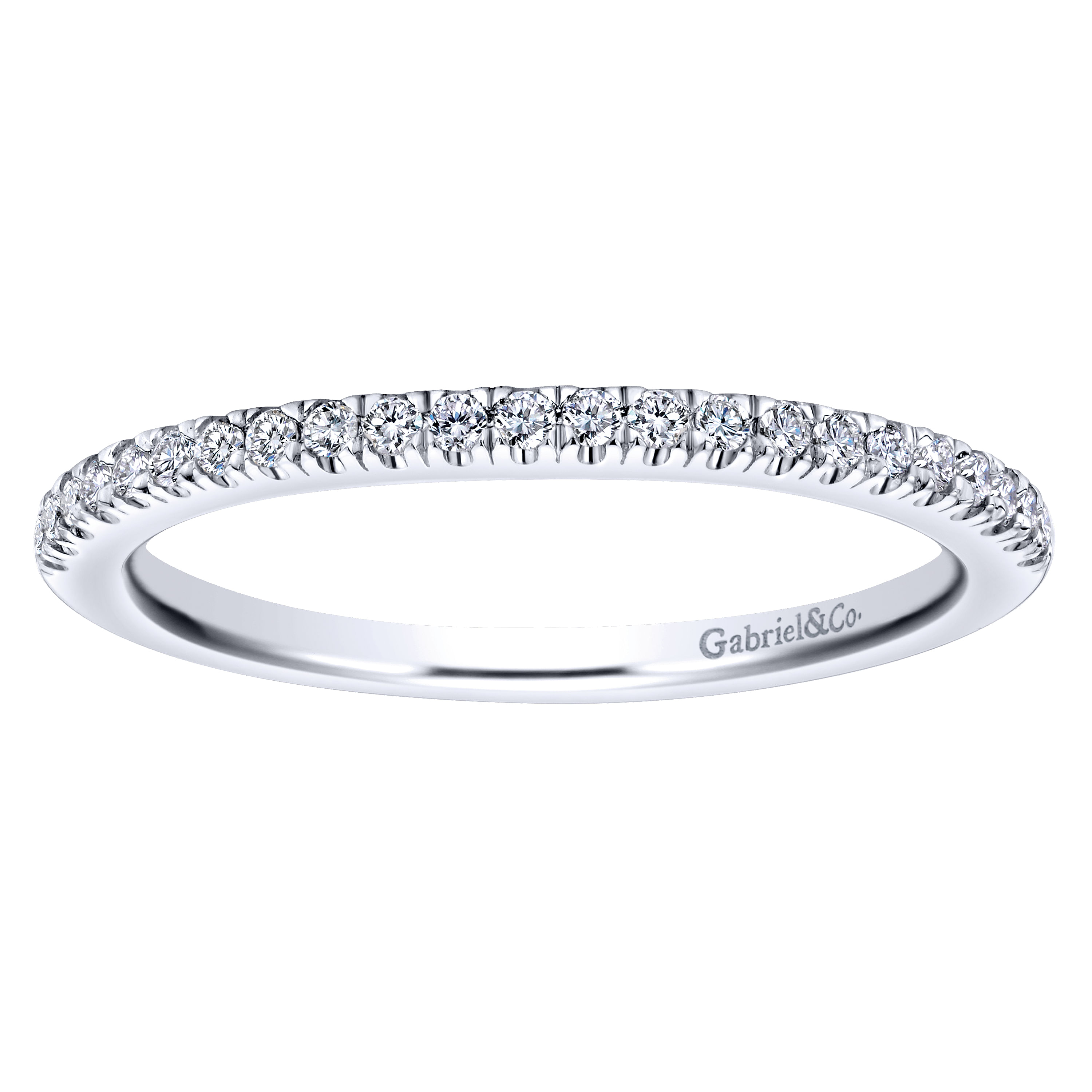 14k White Gold Diamond Curved Wedding Band angle 5 14k White Gold Diamond Curved Wedding Band angle 5