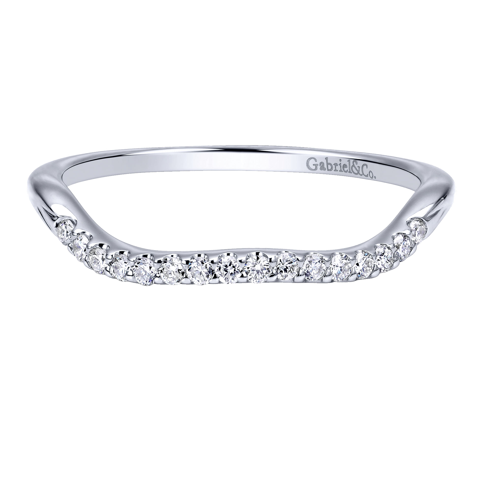 14k White Gold Diamond Curved 14k White Gold Diamond Curved
