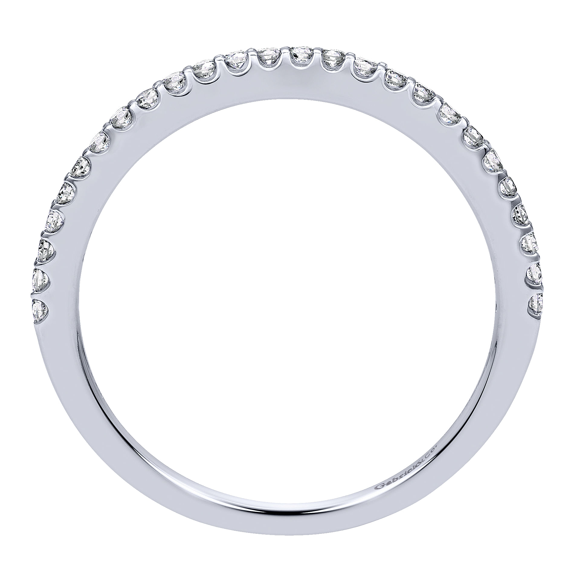 14k White Gold Diamond Curved Wedding Band angle 2 14k White Gold Diamond Curved Wedding Band angle 2
