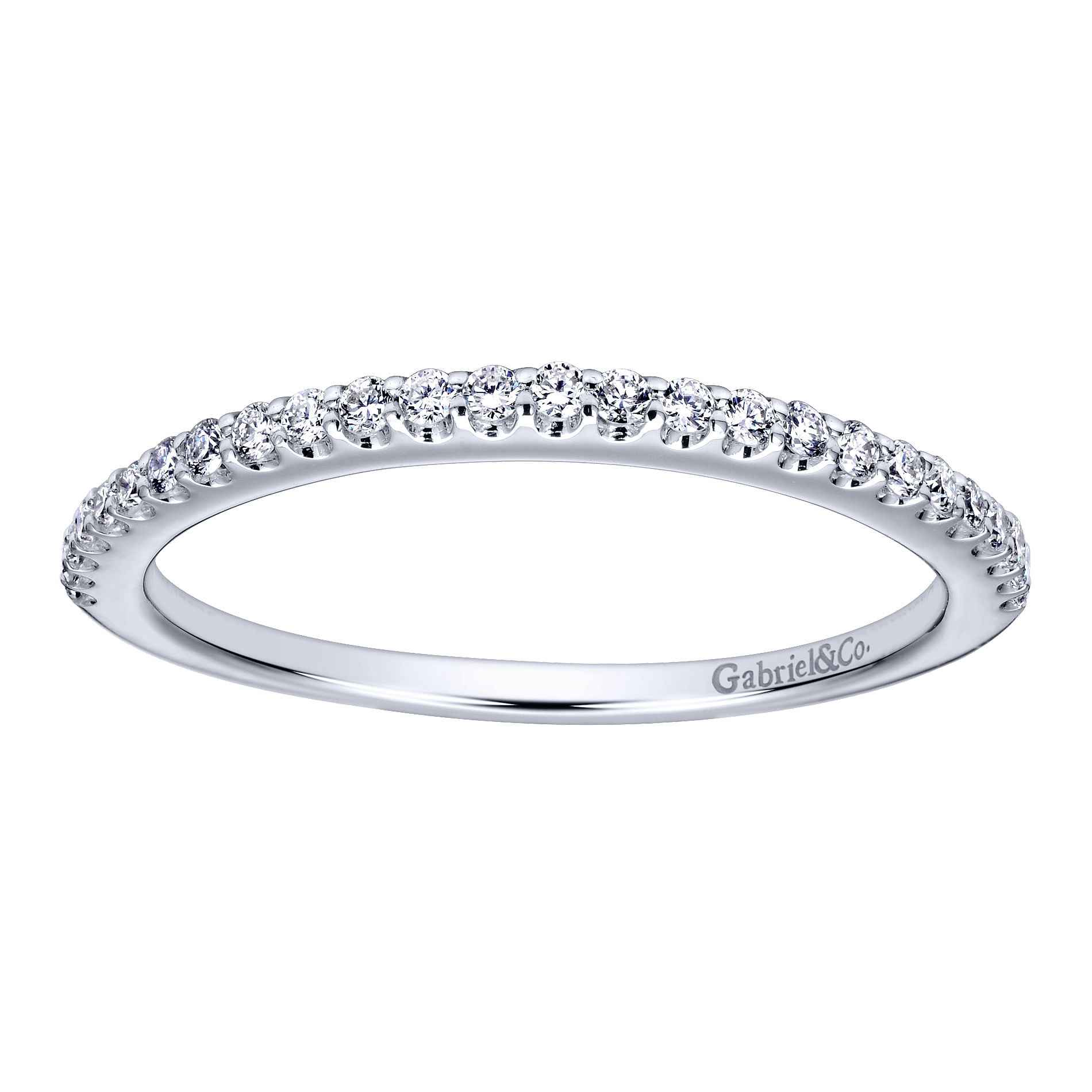 14k White Gold Diamond Curved Wedding Band angle 5 14k White Gold Diamond Curved Wedding Band angle 5