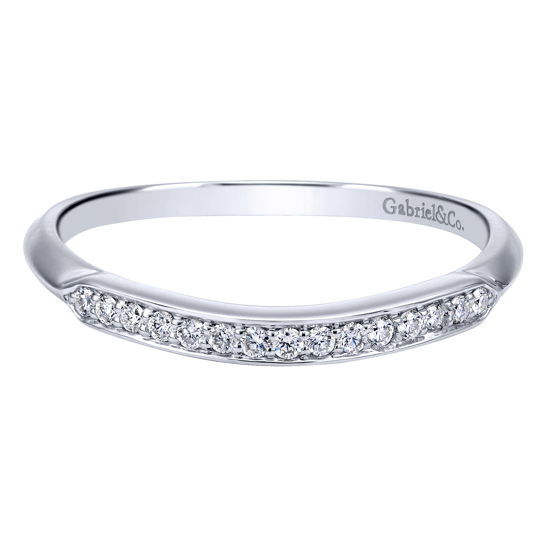 14k White Gold Diamond Curved 14k White Gold Diamond Curved