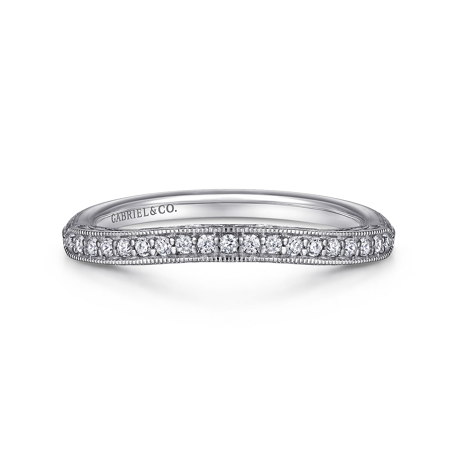 14k White Gold Diamond Curved 14k White Gold Diamond Curved