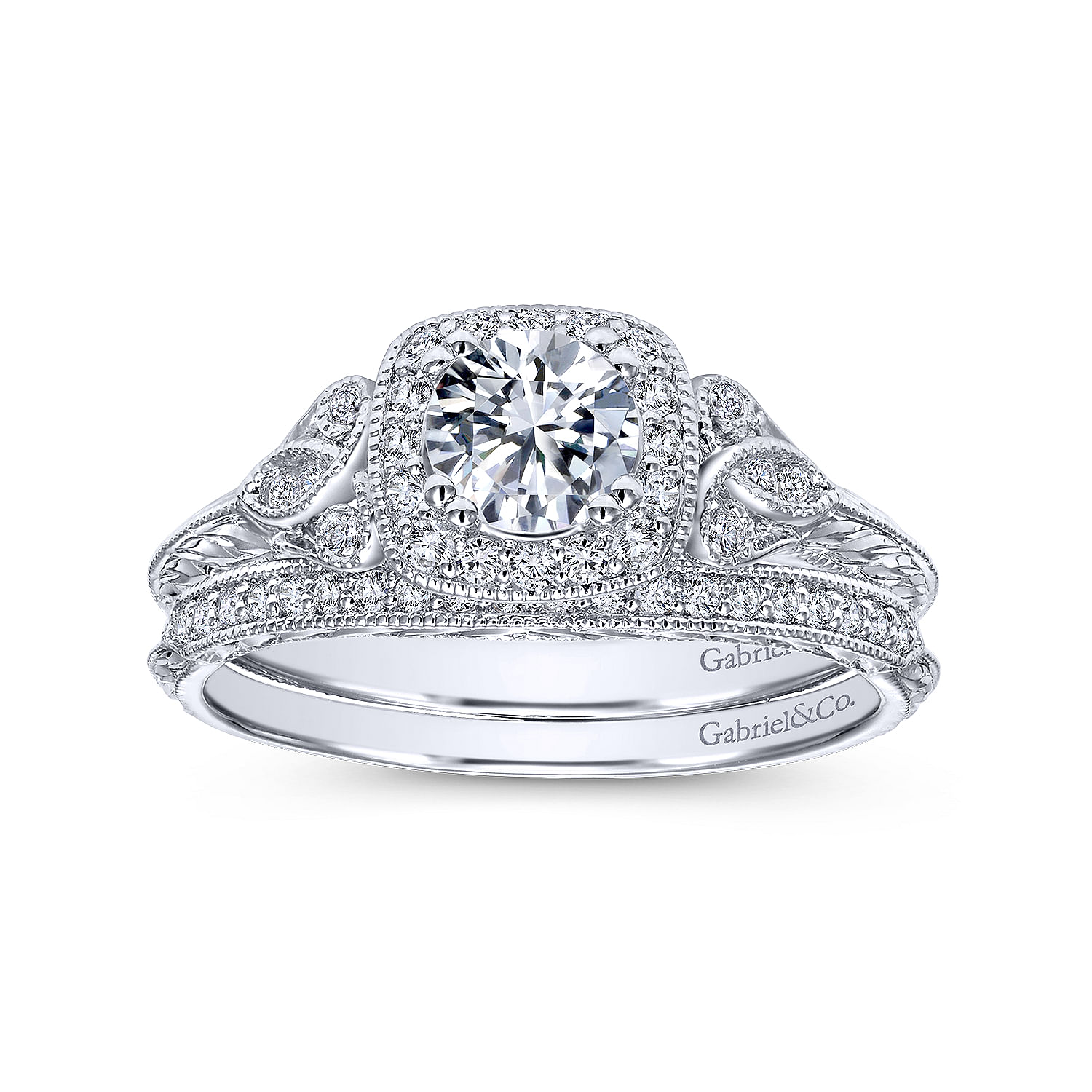 14k White Gold Diamond Curved Wedding Band angle 4 14k White Gold Diamond Curved Wedding Band angle 4