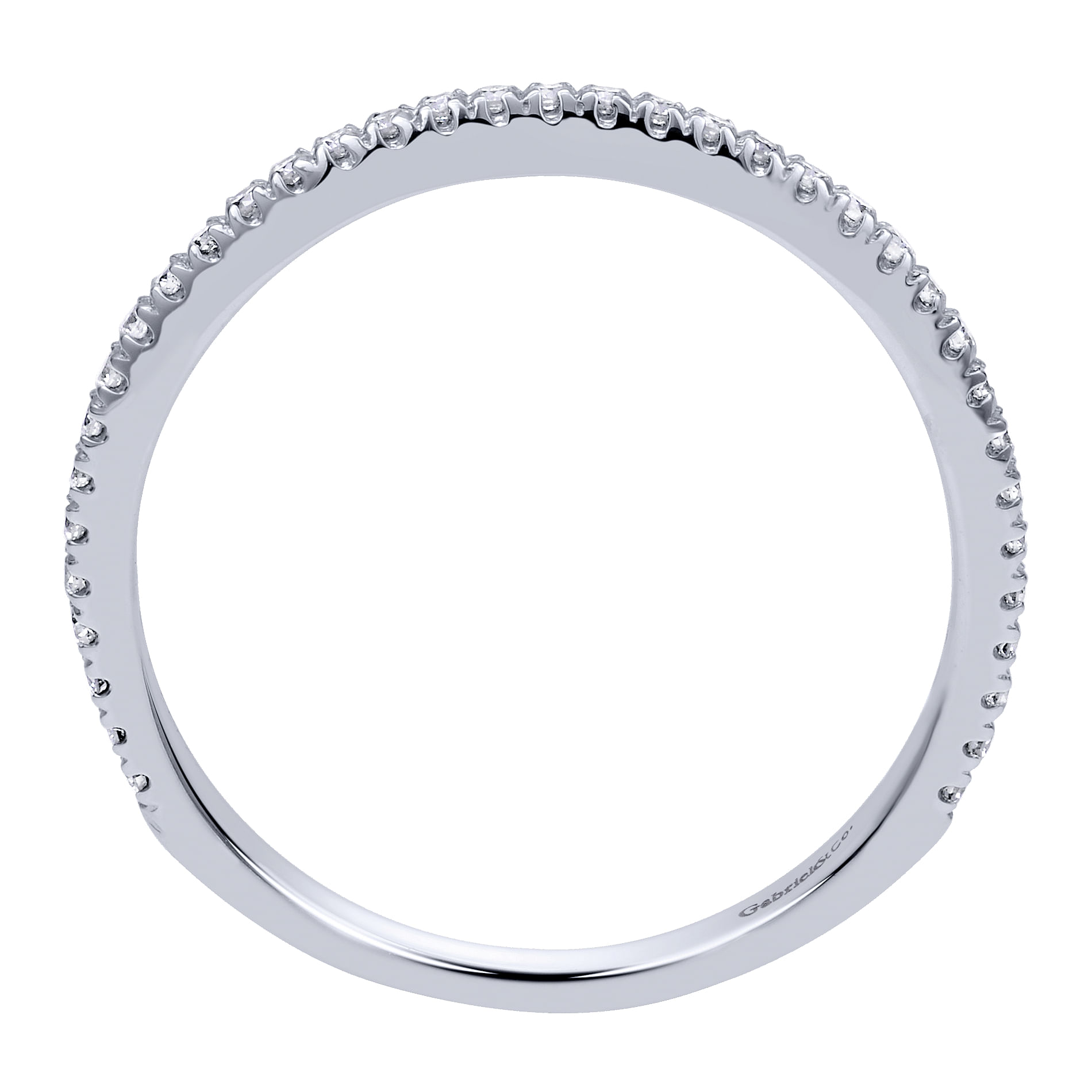 14k White Gold Diamond Curved Wedding Band angle 2 14k White Gold Diamond Curved Wedding Band angle 2