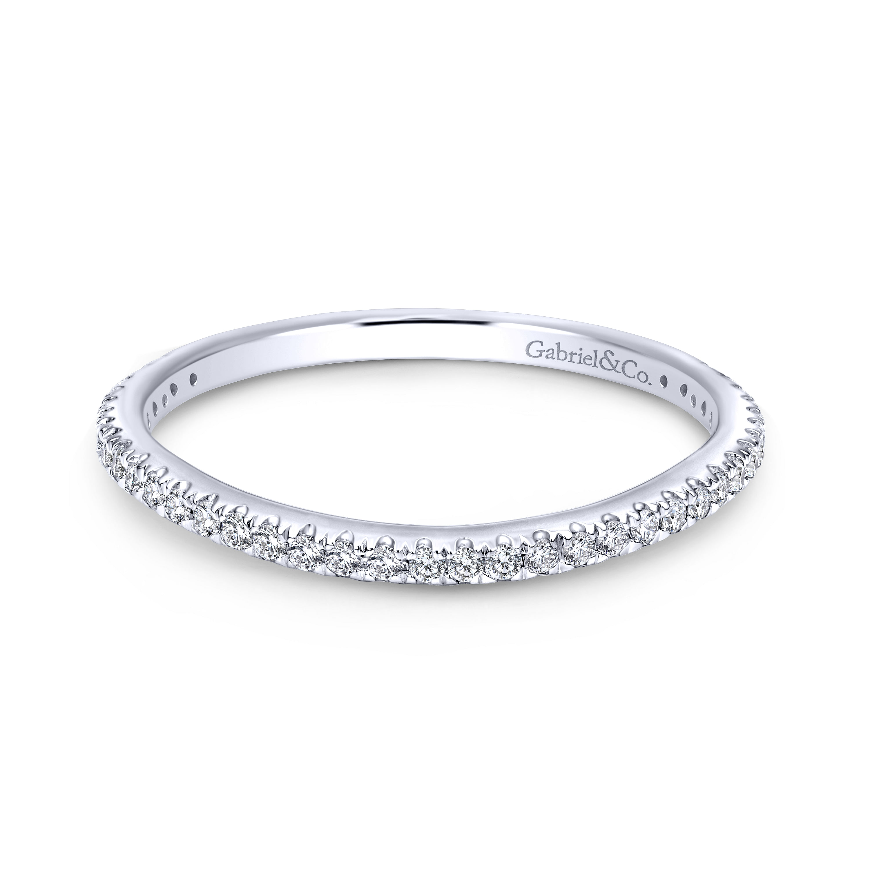 14k White Gold Diamond Curved 14k White Gold Diamond Curved