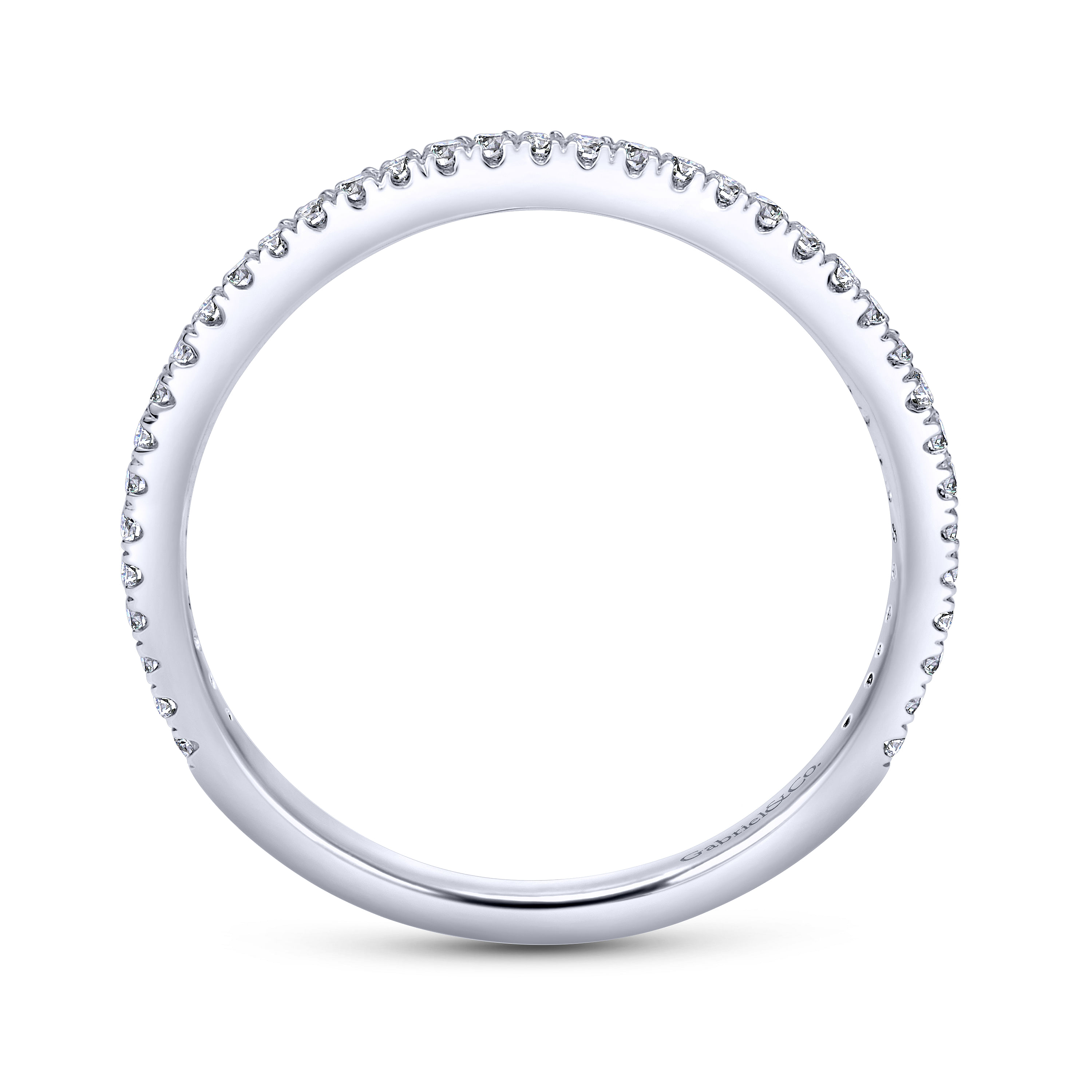 14k White Gold Diamond Curved Wedding Band angle 2 14k White Gold Diamond Curved Wedding Band angle 2