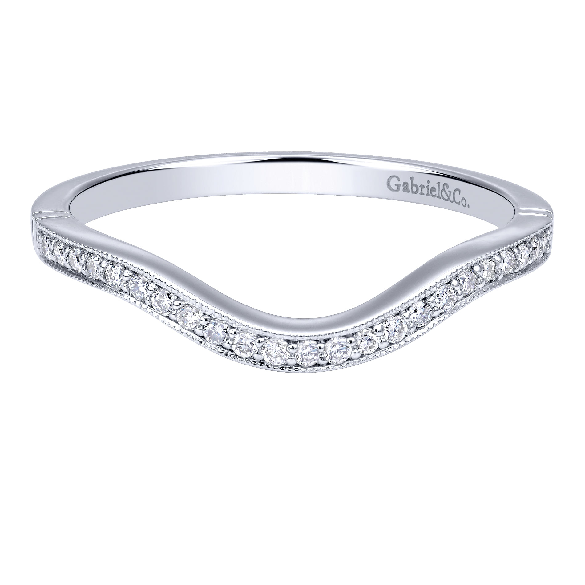 14k White Gold Diamond Curved 14k White Gold Diamond Curved