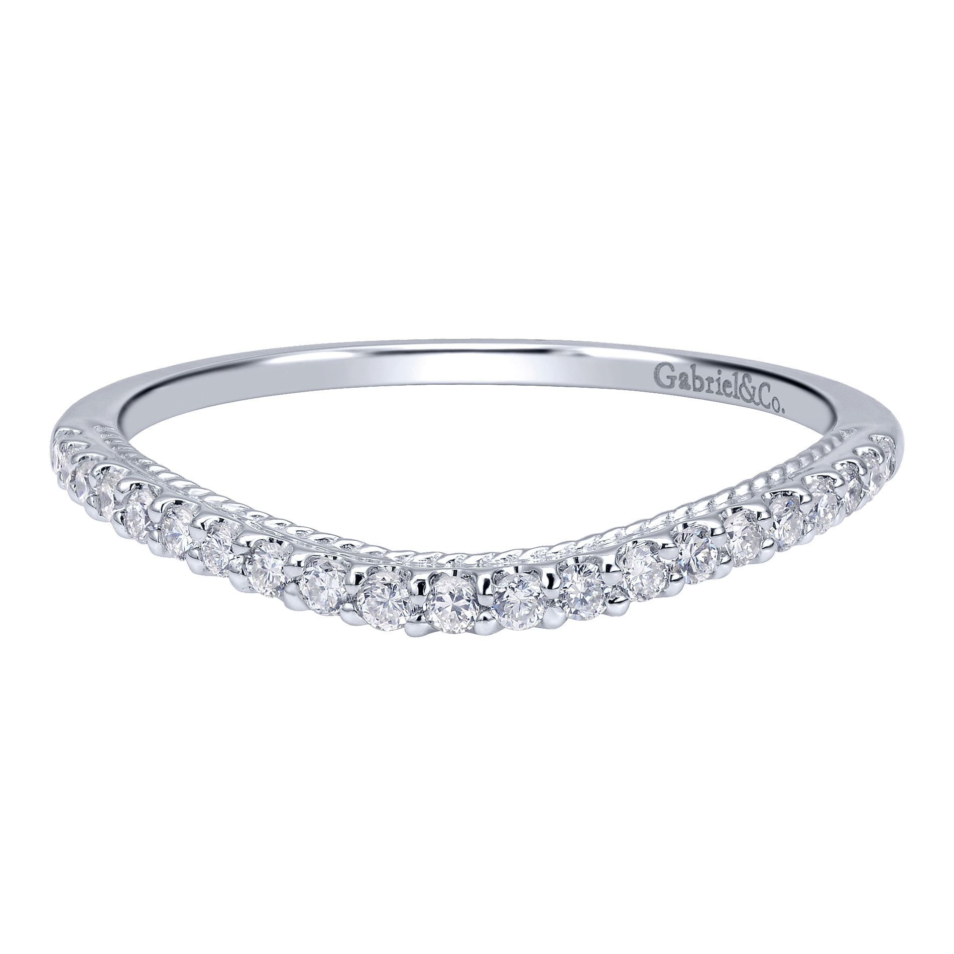 14k White Gold Diamond Curved 14k White Gold Diamond Curved