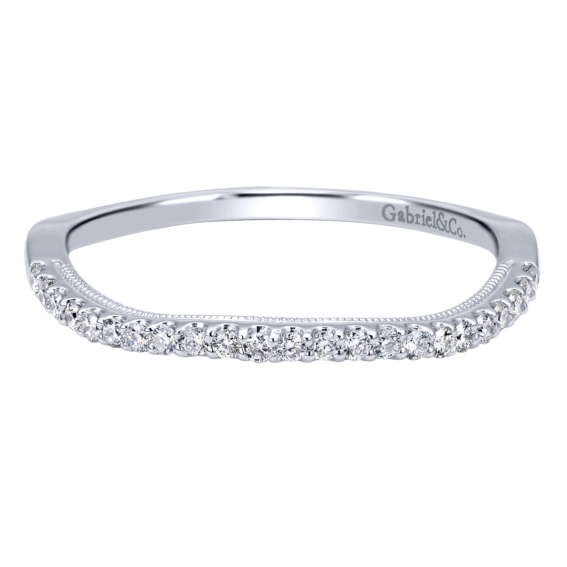 14k White Gold Diamond Curved 14k White Gold Diamond Curved