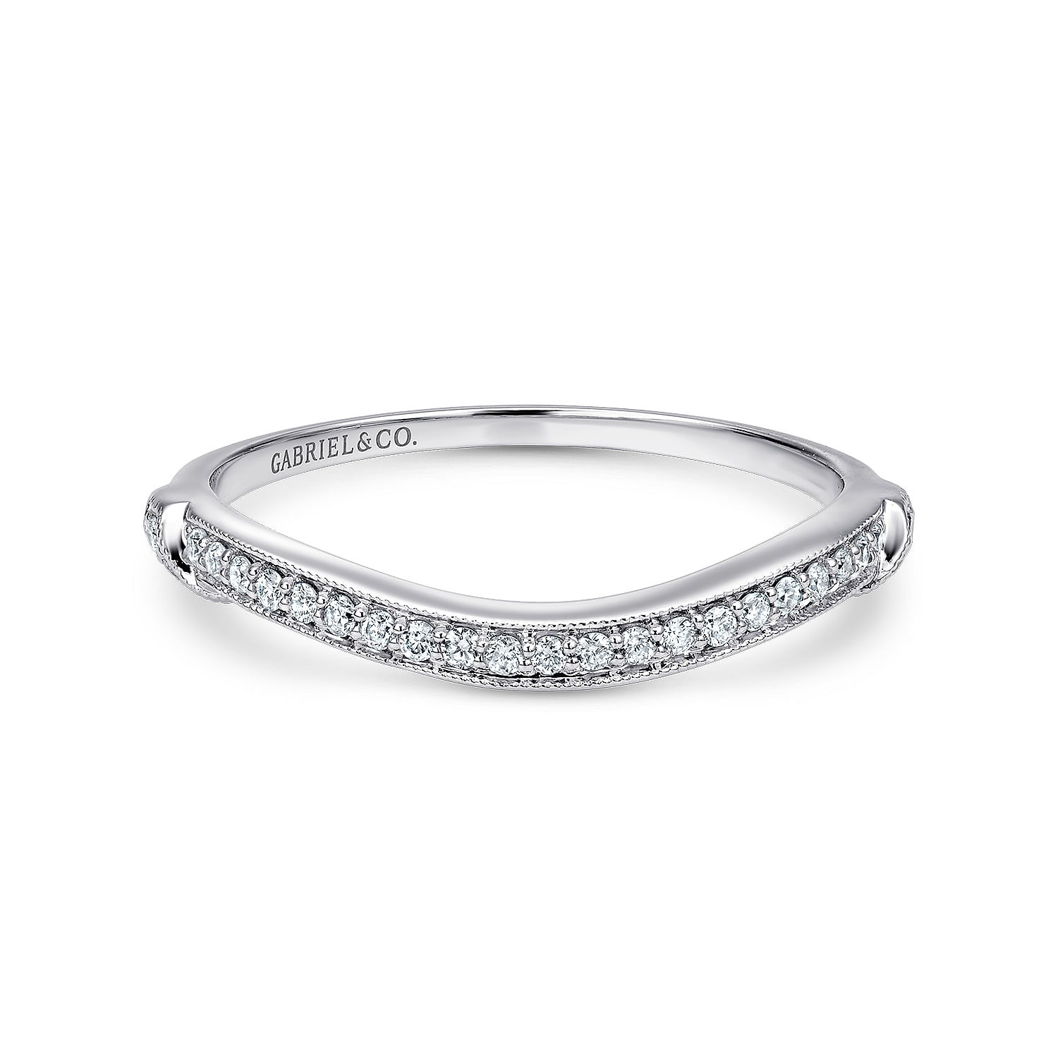 14k White Gold Diamond Curved 14k White Gold Diamond Curved