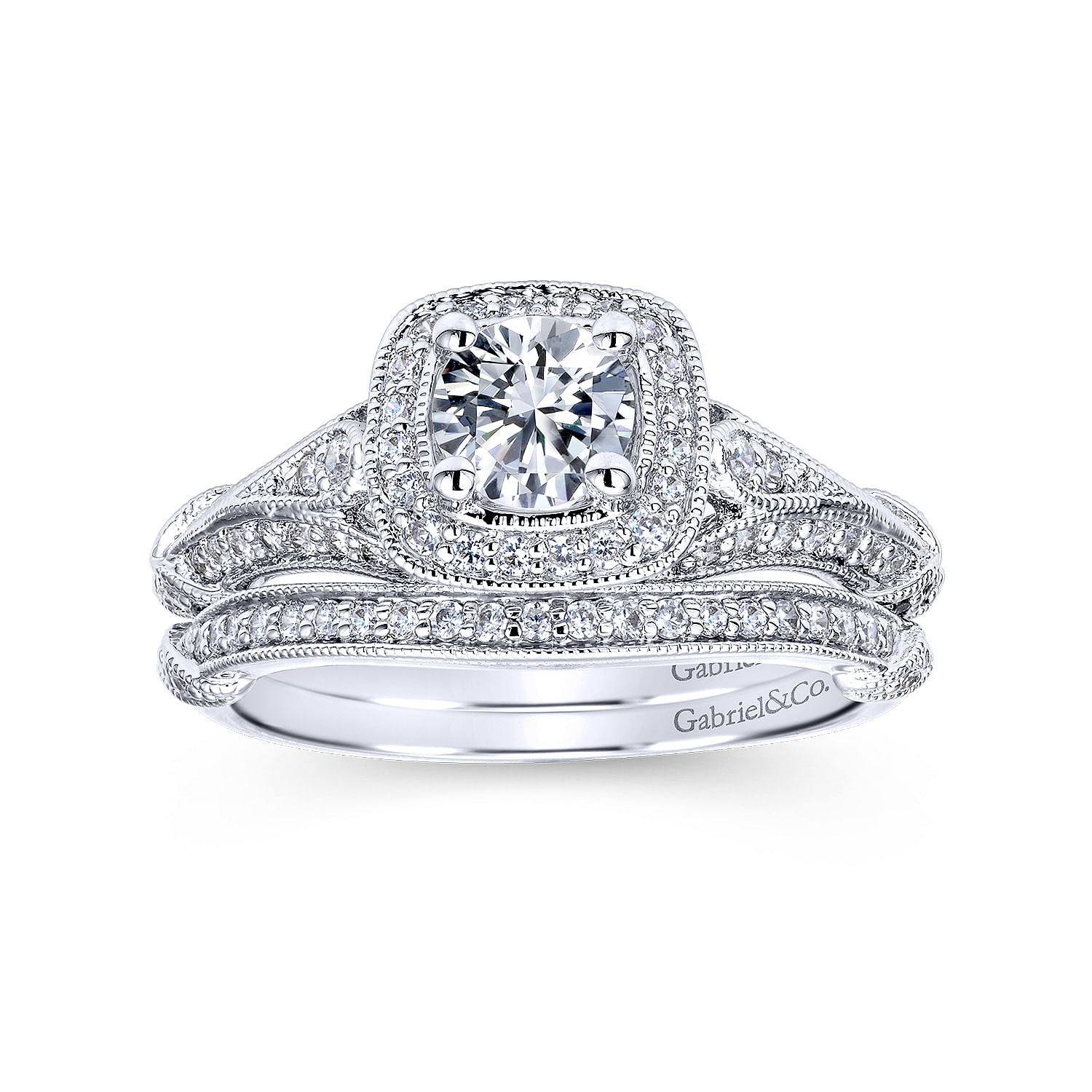 14k White Gold Diamond Curved Wedding Band angle 4 14k White Gold Diamond Curved Wedding Band angle 4