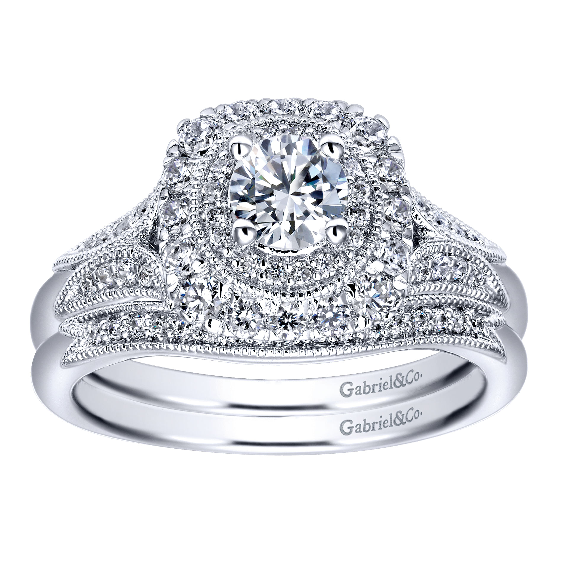 14k White Gold Diamond Curved Wedding Band angle 4 14k White Gold Diamond Curved Wedding Band angle 4