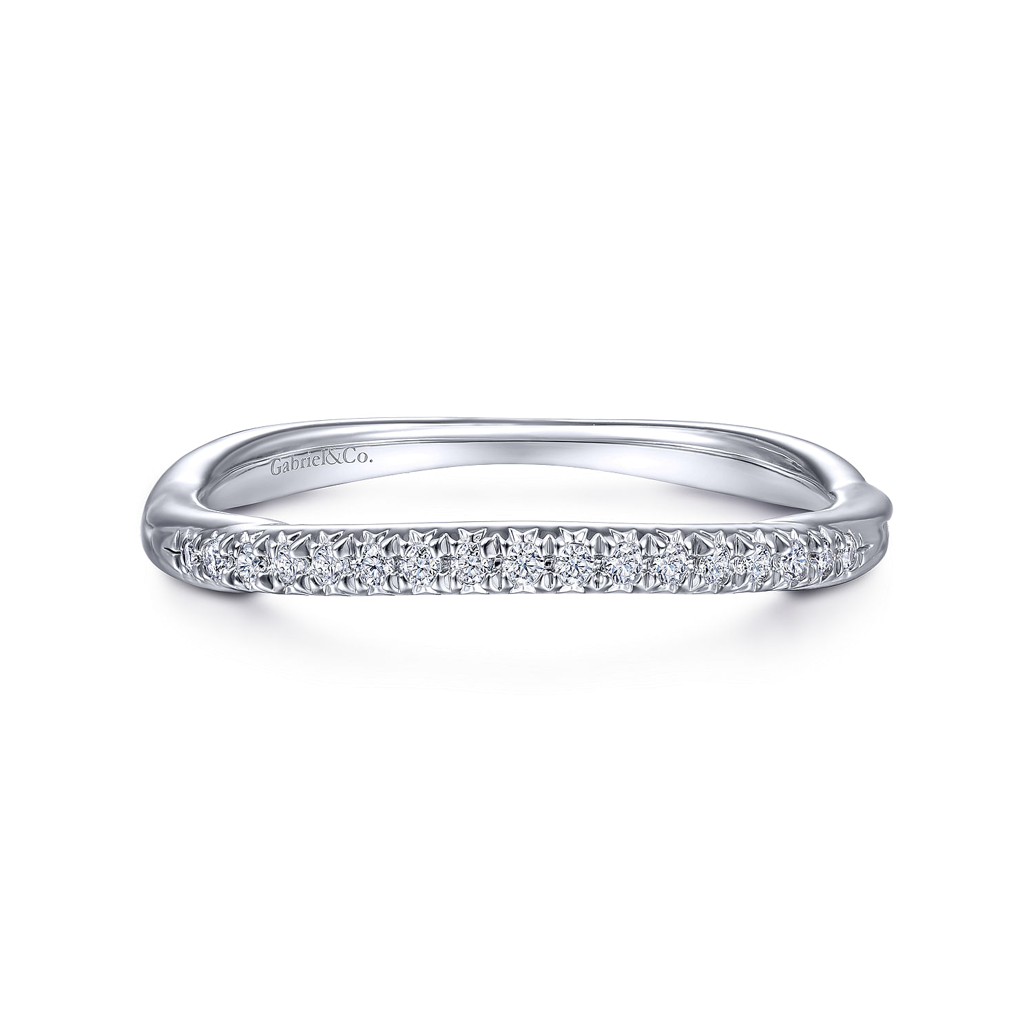 14k White Gold Diamond Curved 14k White Gold Diamond Curved