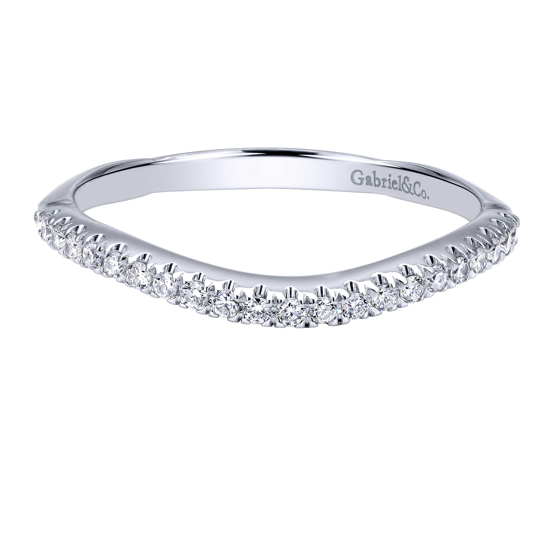 14k White Gold Diamond Curved 14k White Gold Diamond Curved
