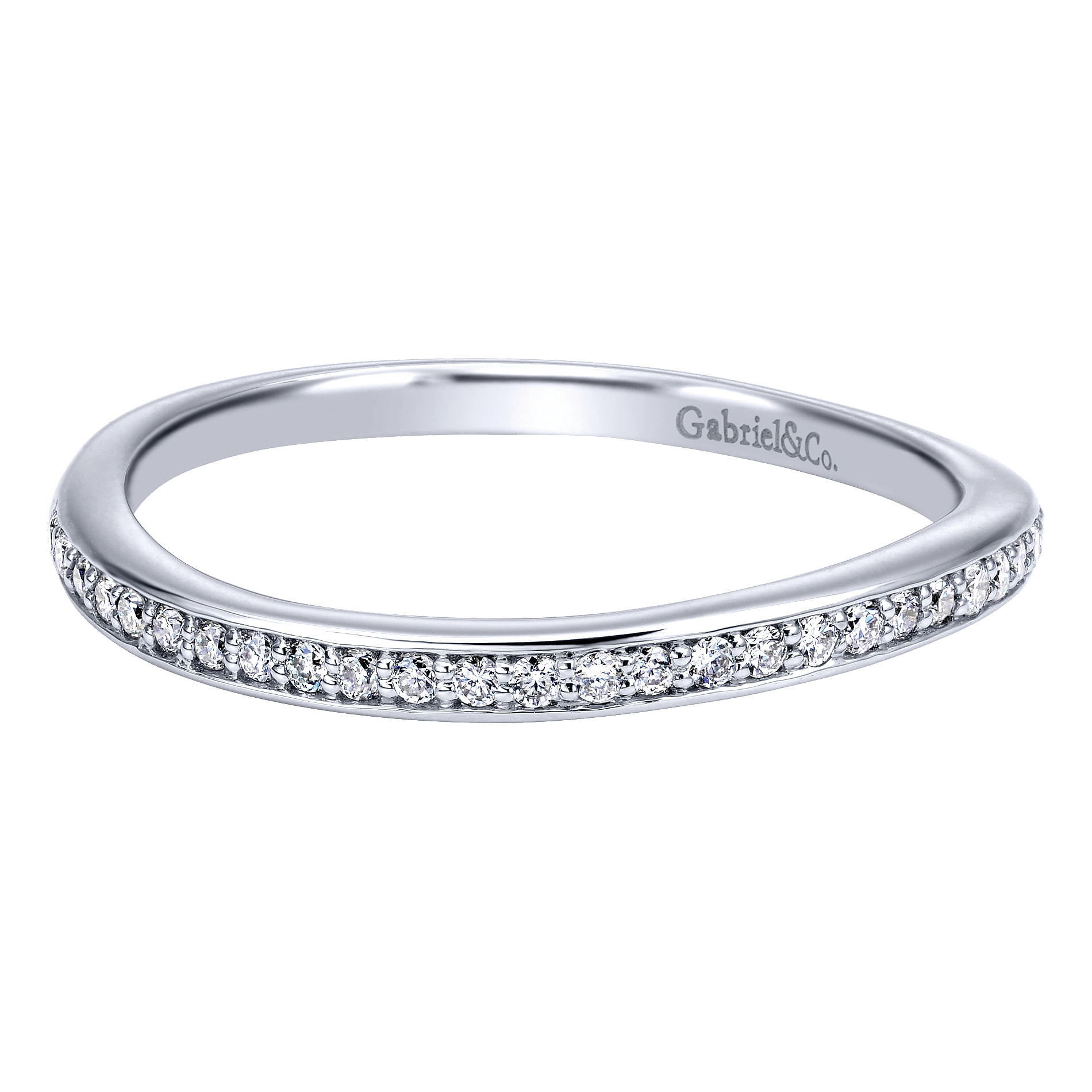 14k White Gold Diamond Curved 14k White Gold Diamond Curved