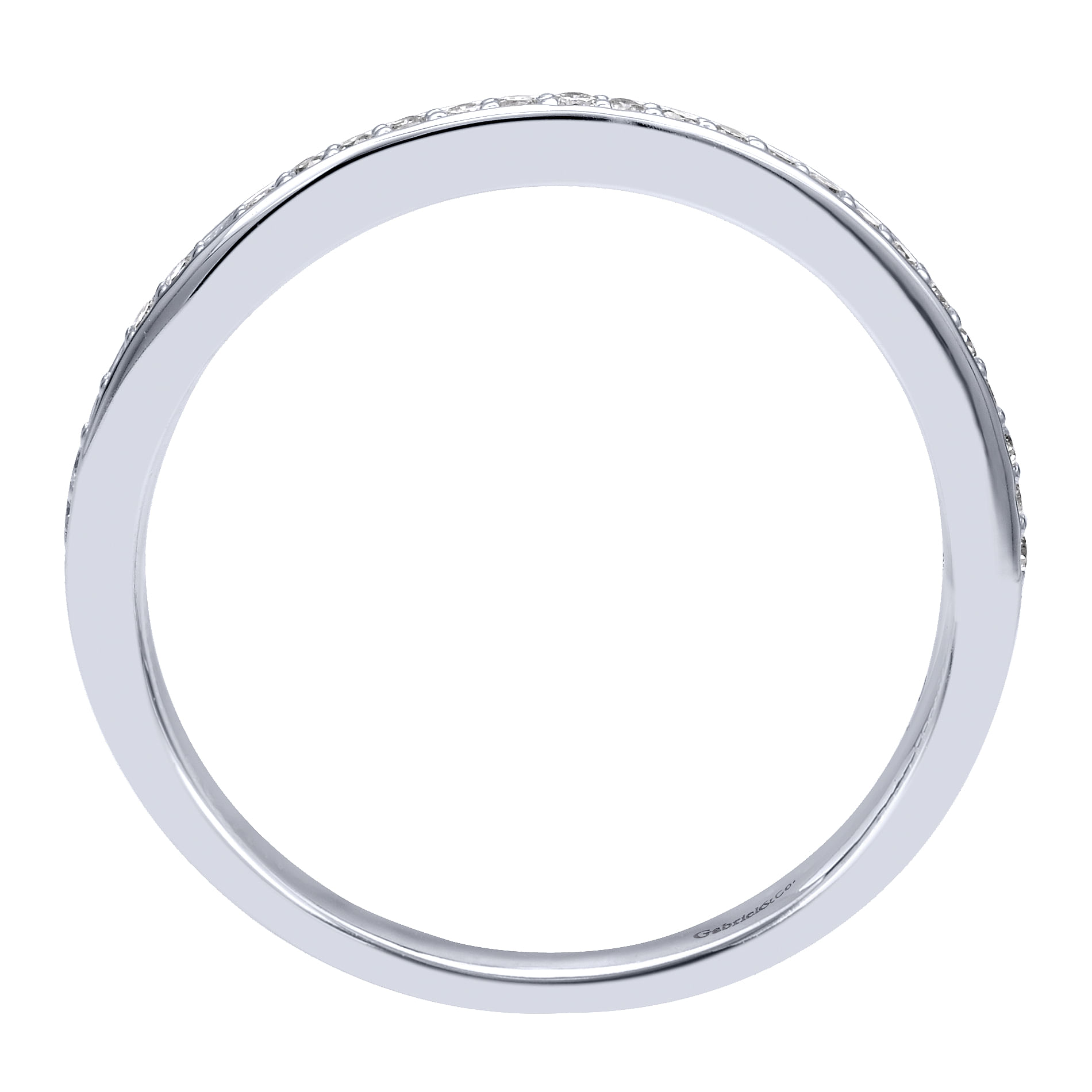 14k White Gold Diamond Curved Wedding Band angle 2 14k White Gold Diamond Curved Wedding Band angle 2