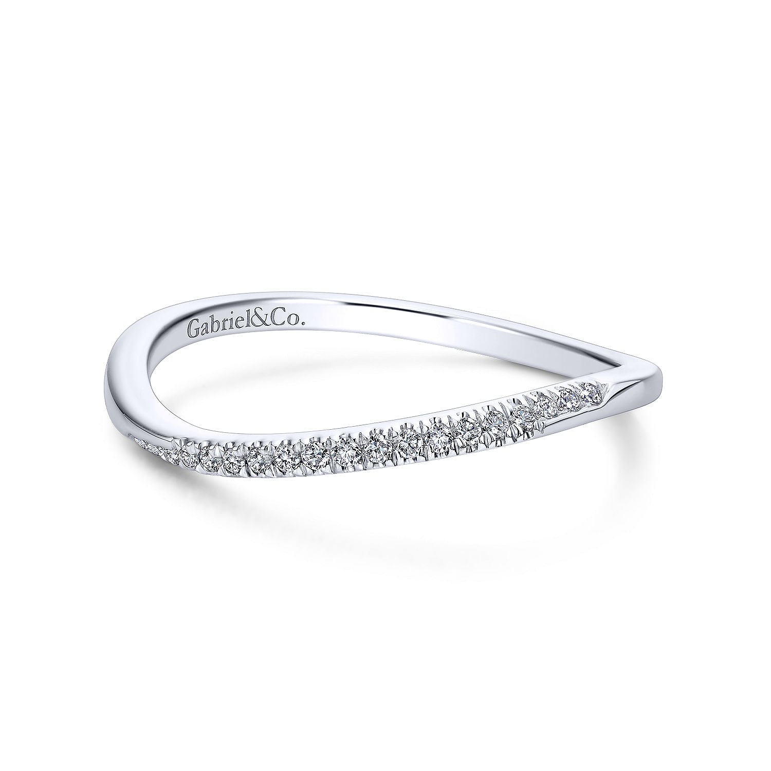 14k White Gold Diamond Curved 14k White Gold Diamond Curved