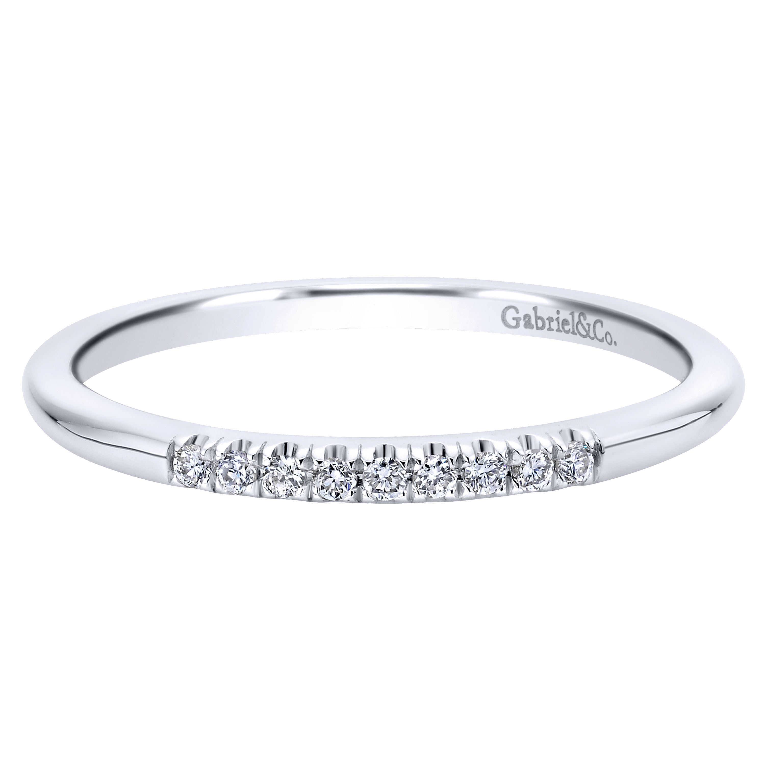 14k White Gold Diamond Curved 14k White Gold Diamond Curved