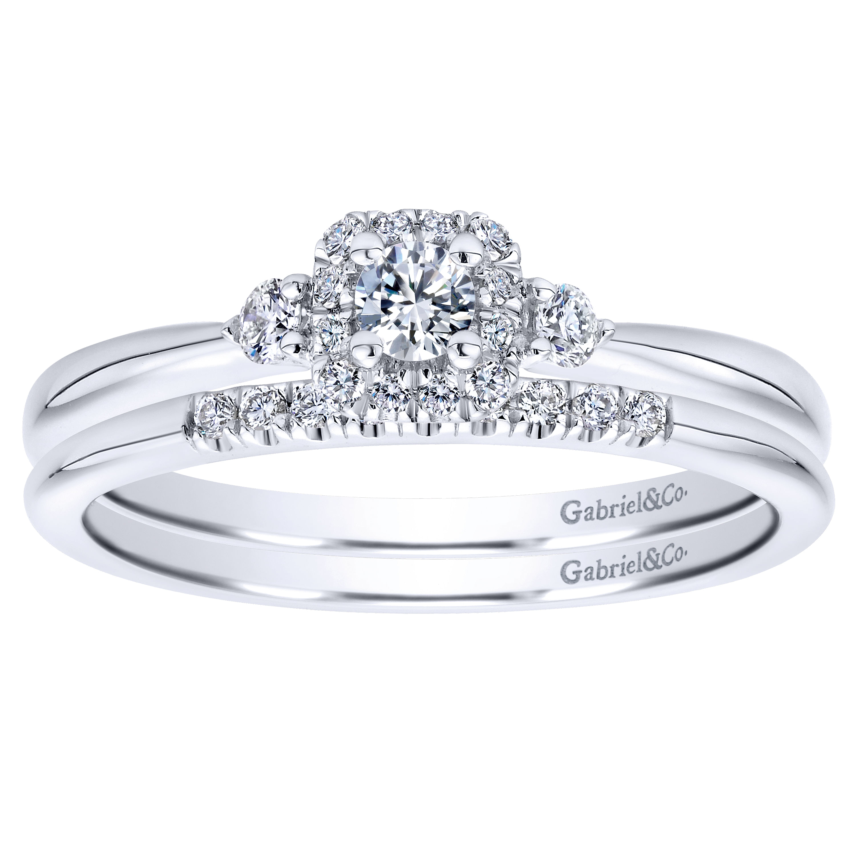 14k White Gold Diamond Curved Wedding Band angle 4 14k White Gold Diamond Curved Wedding Band angle 4