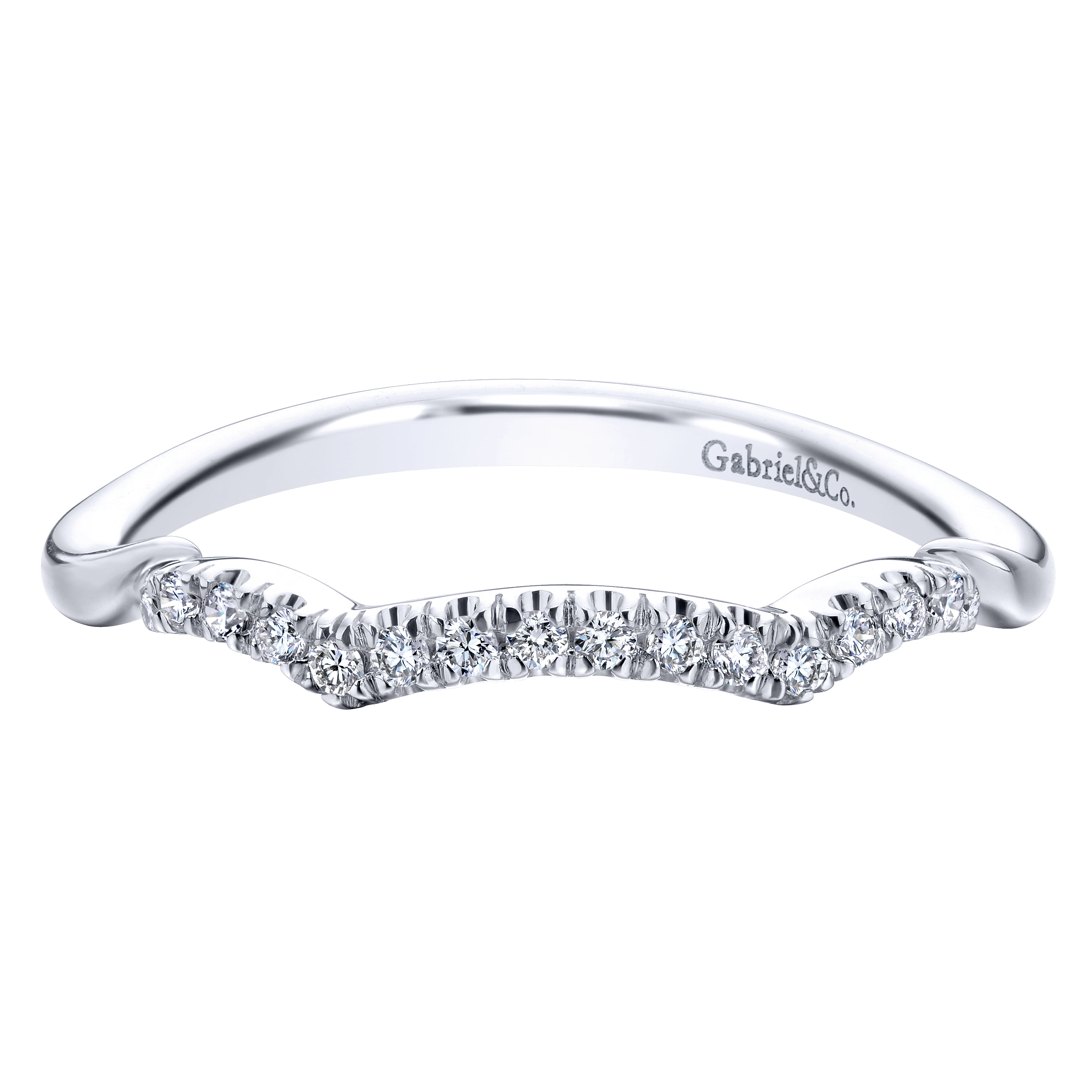 14k White Gold Diamond Curved 14k White Gold Diamond Curved