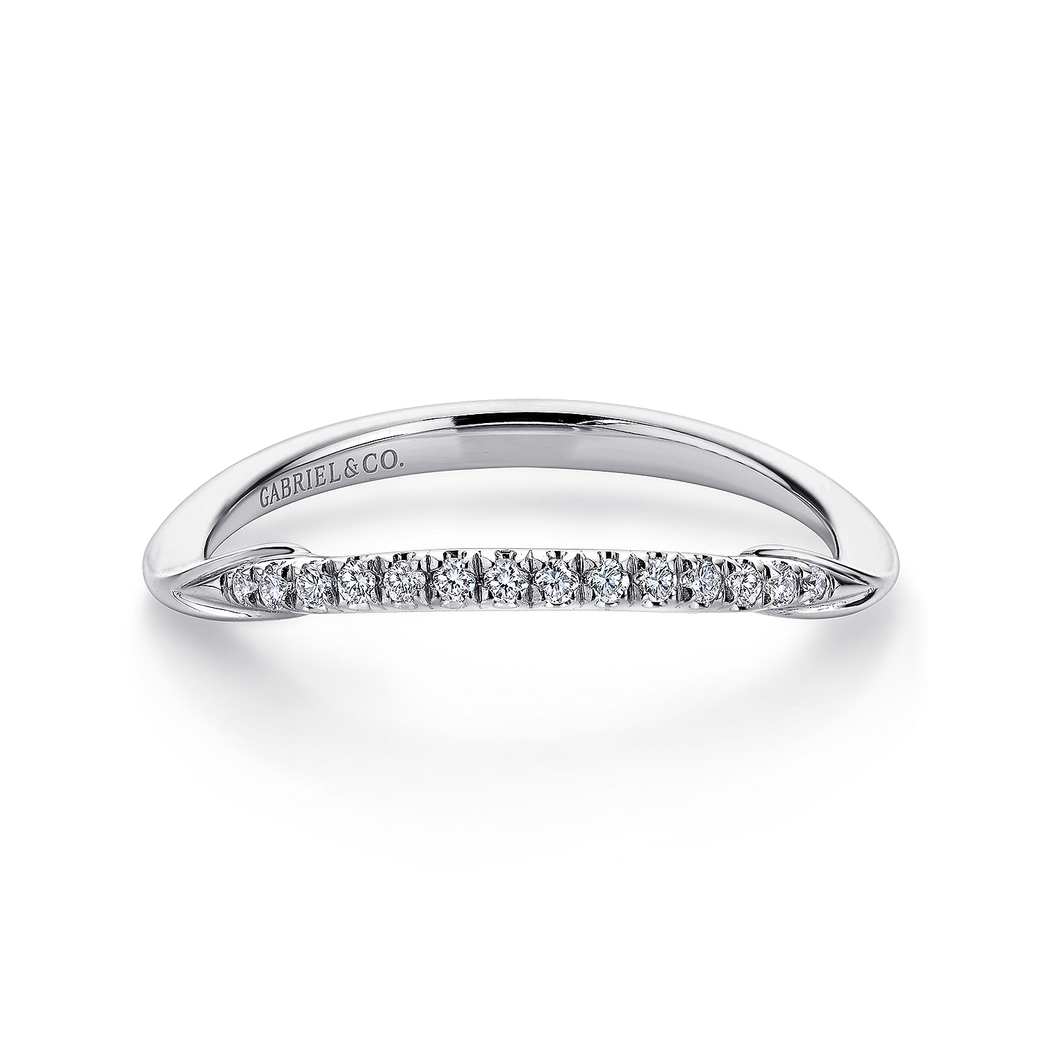 14k White Gold Diamond Curved 14k White Gold Diamond Curved