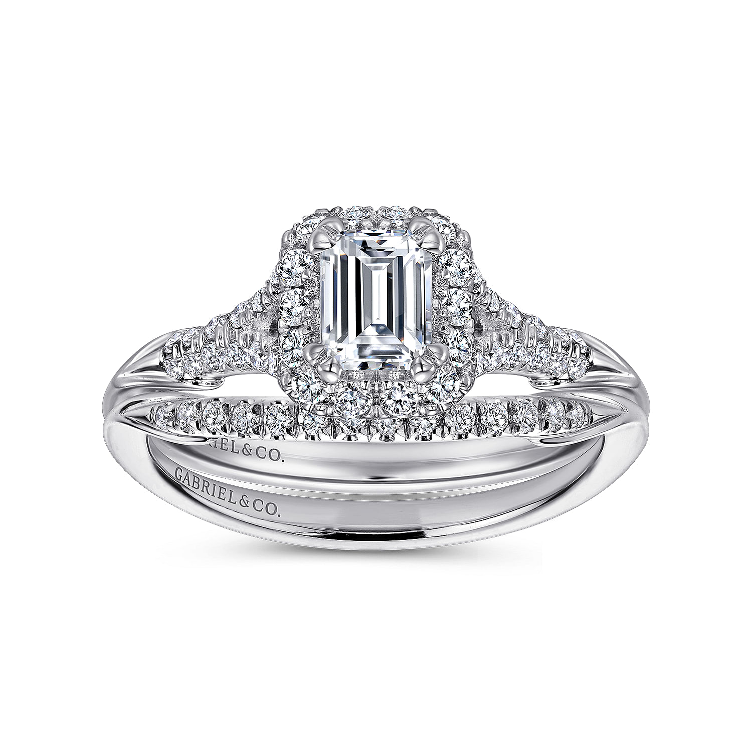14k White Gold Diamond Curved Wedding Band angle 4 14k White Gold Diamond Curved Wedding Band angle 4