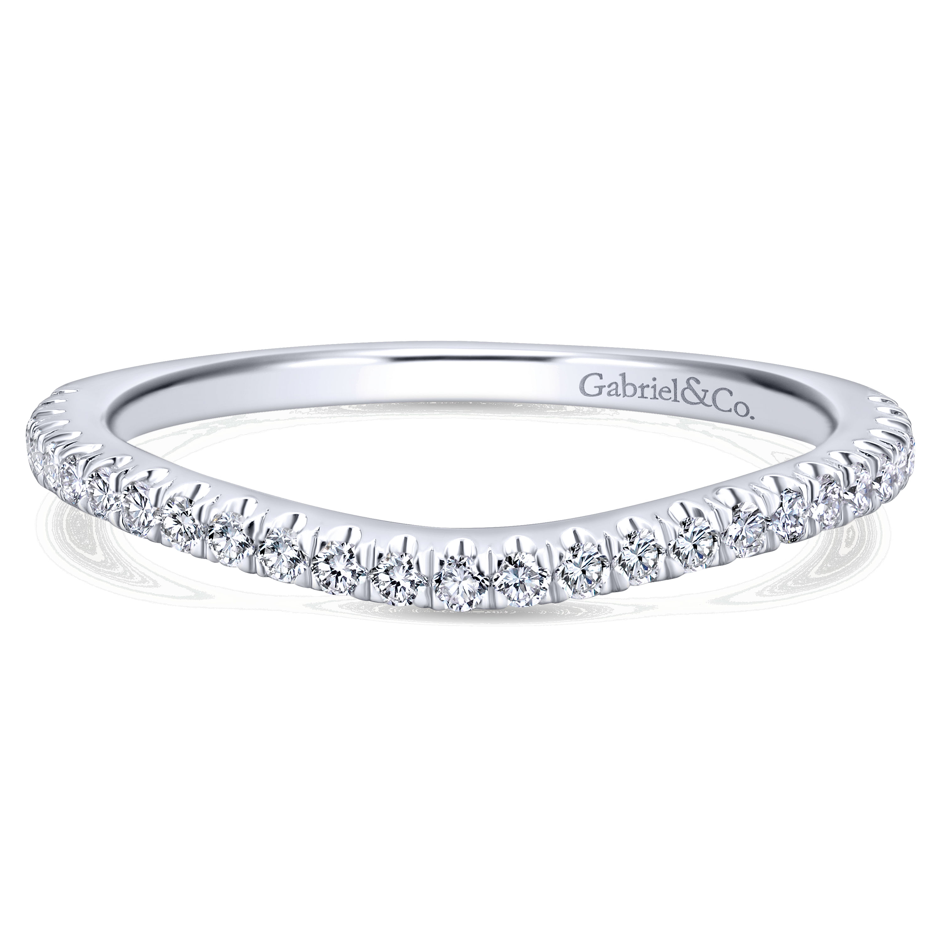 14k White Gold Diamond Curved 14k White Gold Diamond Curved
