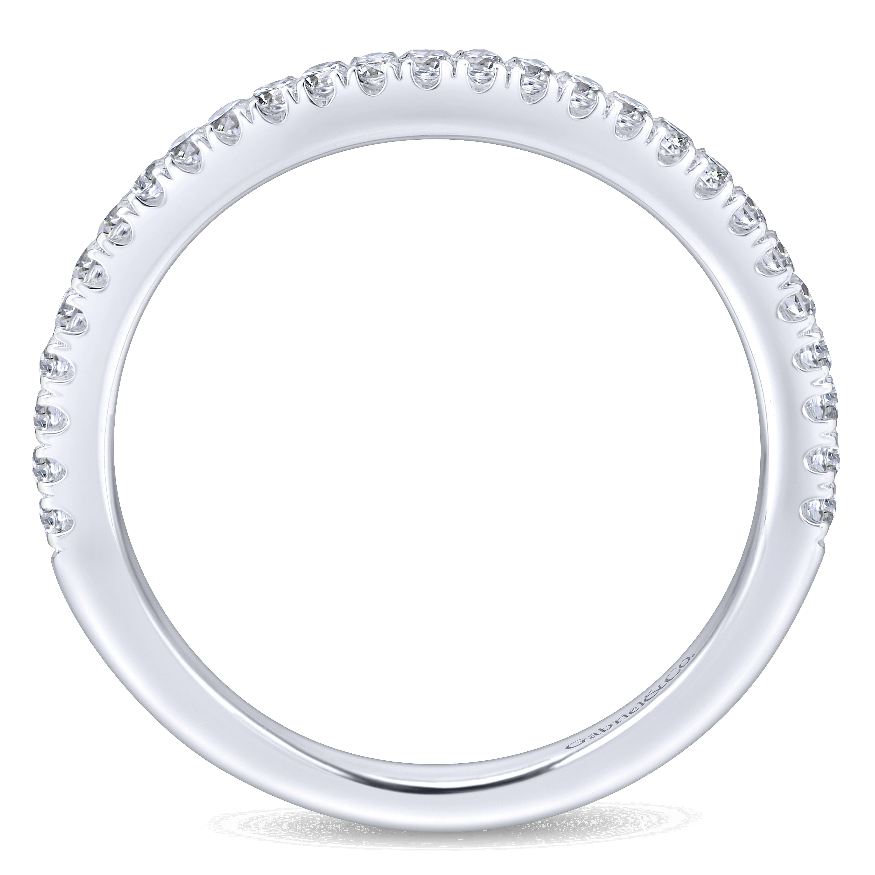 14k White Gold Diamond Curved Wedding Band angle 2 14k White Gold Diamond Curved Wedding Band angle 2