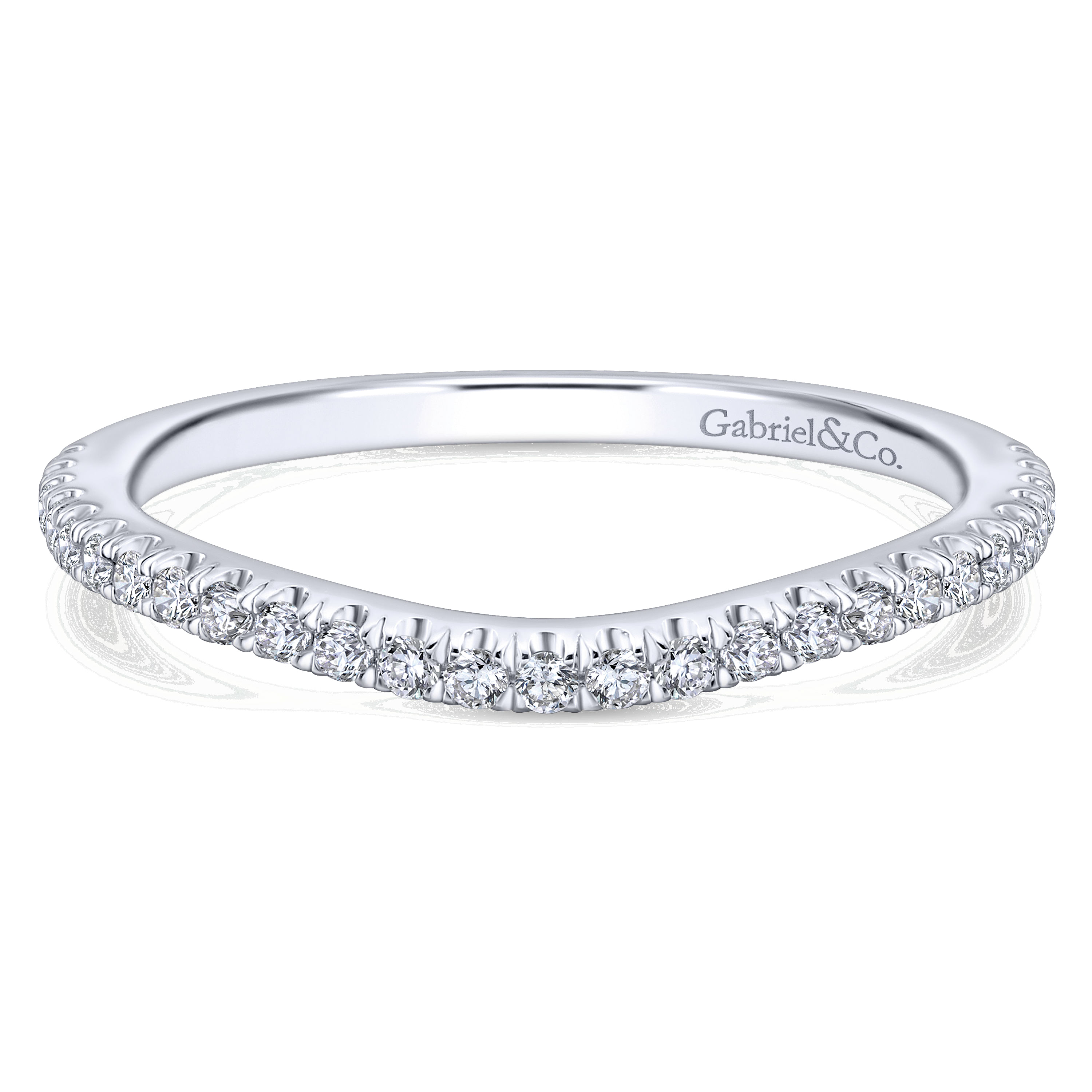 14k White Gold Diamond Curved 14k White Gold Diamond Curved